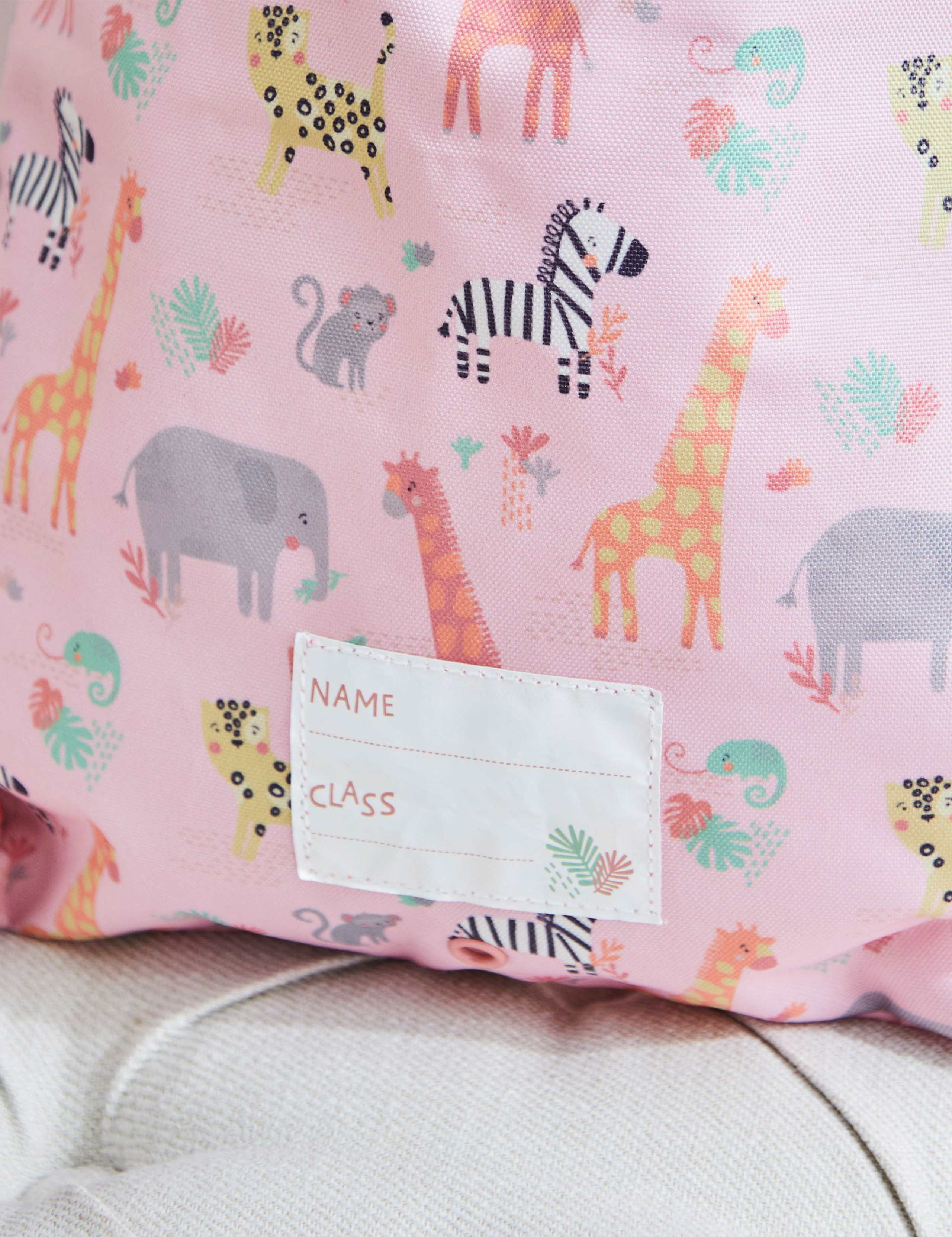 Personalised Pink Safari Print Drawstring Bag 3 of 3