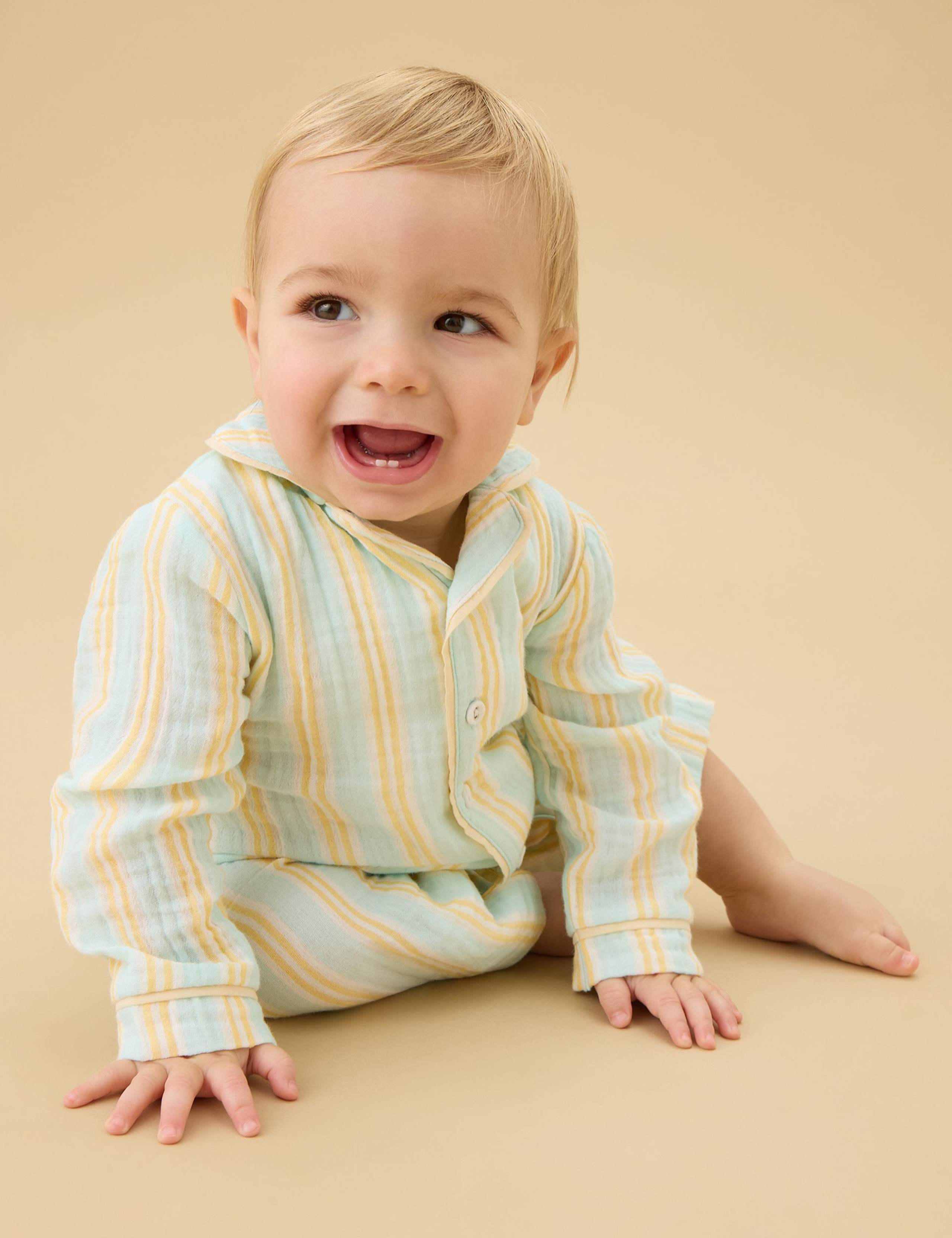 Pure Cotton Striped Pyjamas (0-8 Yrs) 3 of 5