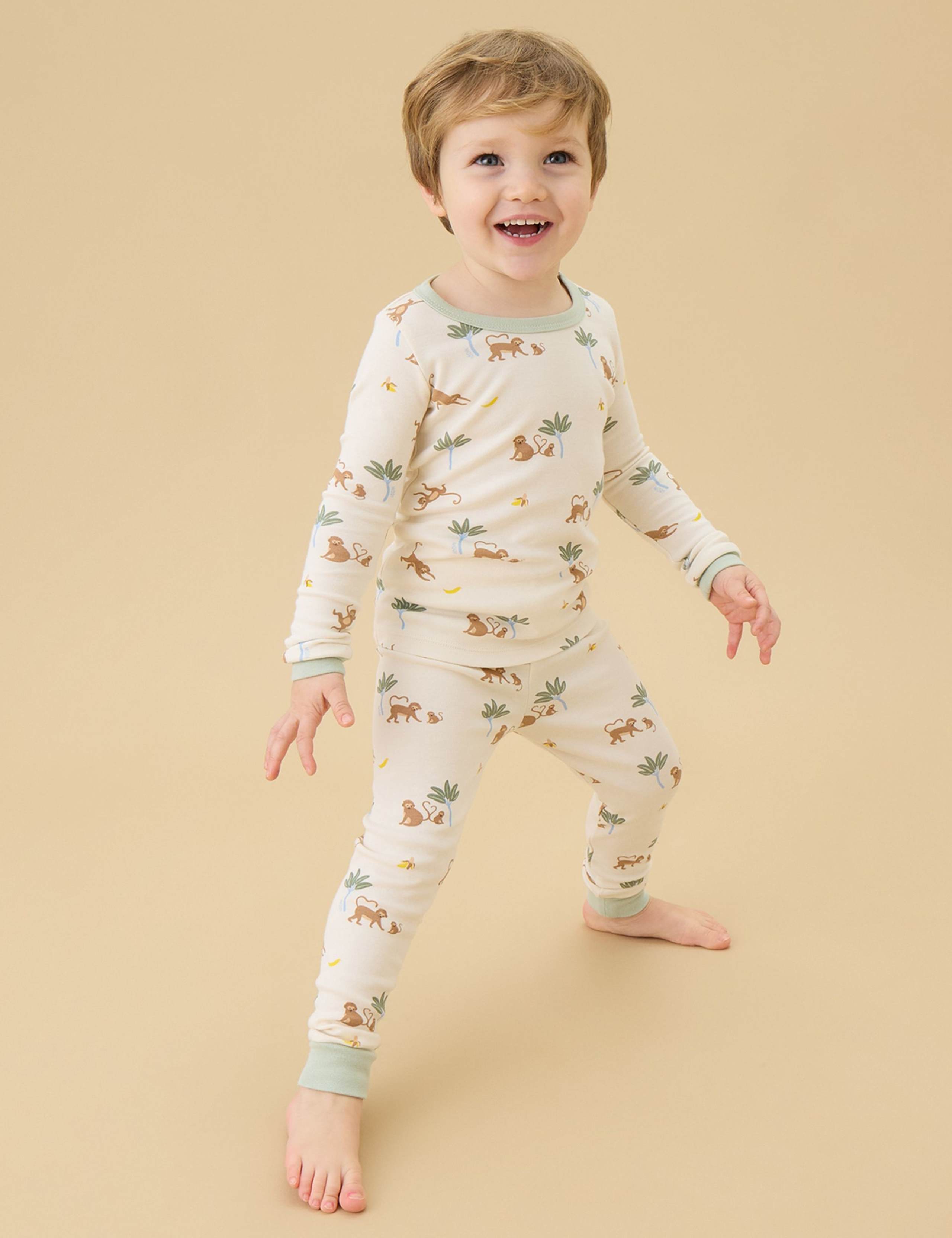 Cotton Blend Monkey Pyjamas (0-6 Yrs) 3 of 4