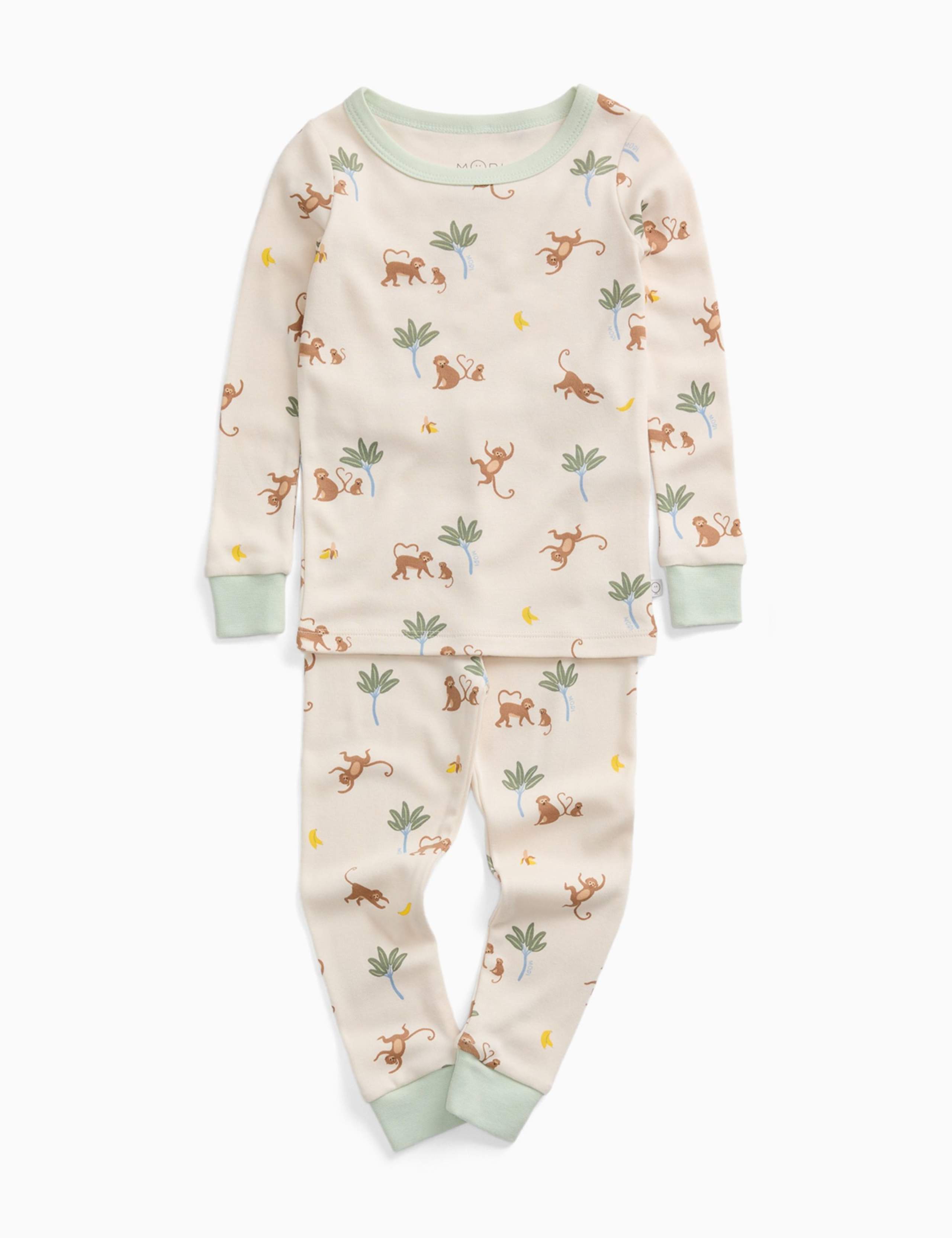 Cotton Blend Monkey Pyjamas (0-6 Yrs) 2 of 4