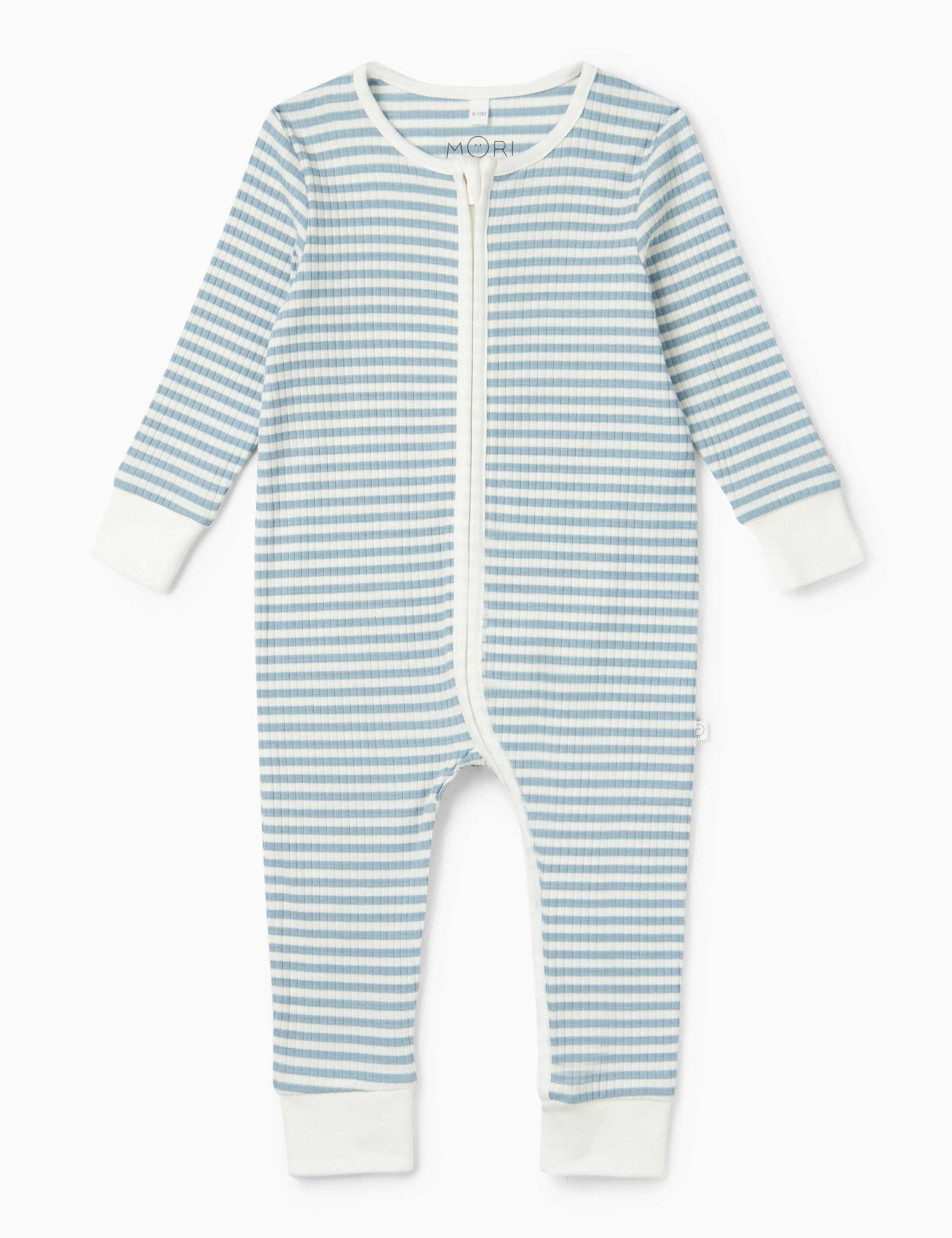 Striped Ribbed Sleepsuit with Cotton 2 of 2