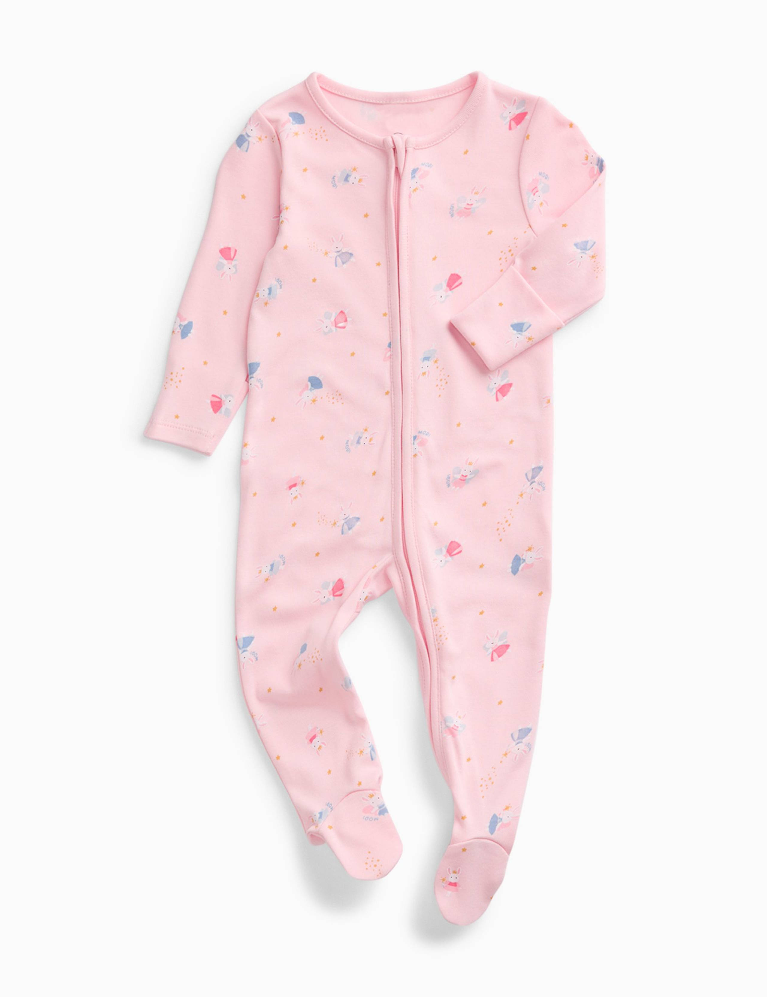Cotton Blend Fairy Bunny Zip Sleepsuit (0-3 Years) 2 of 6