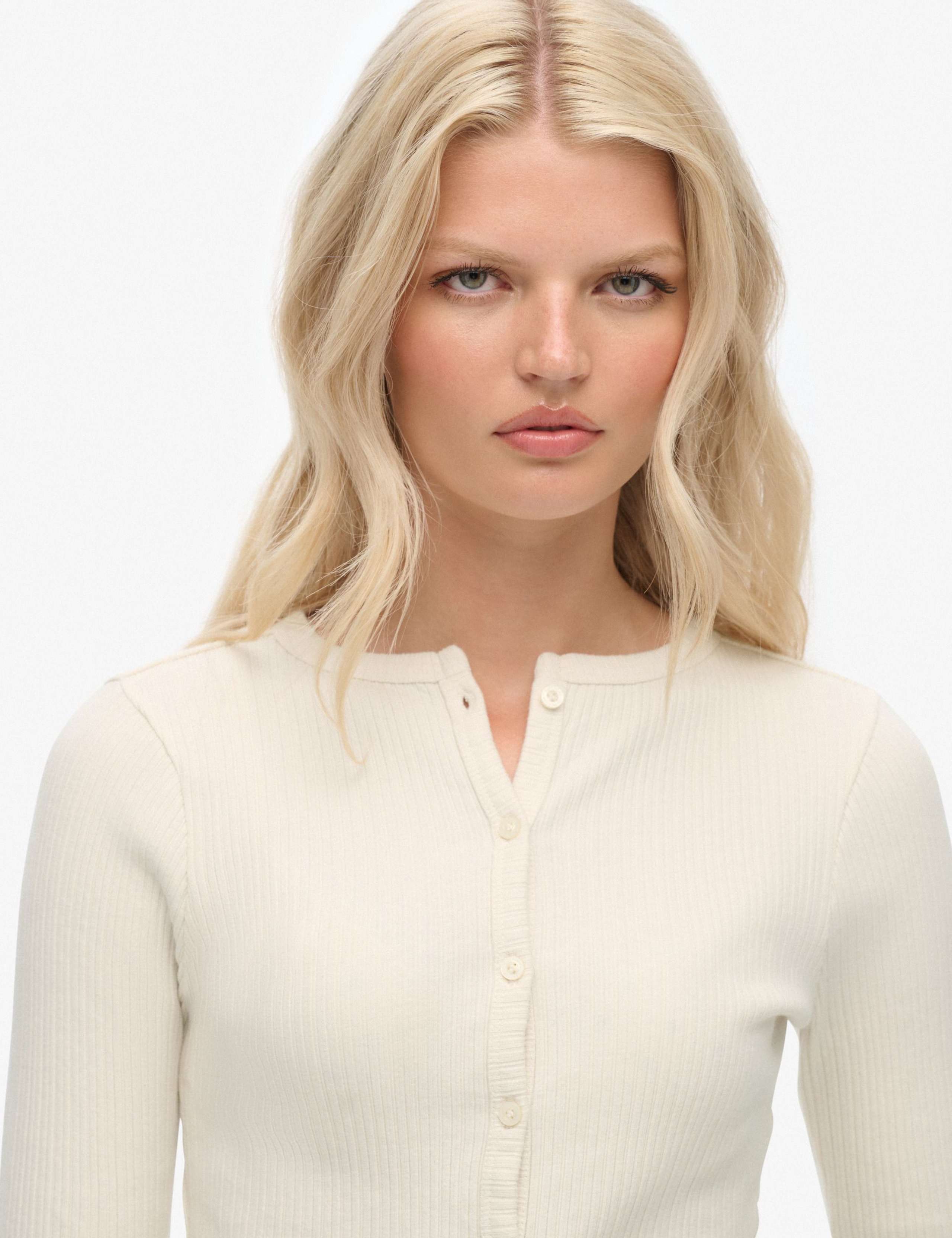 Pure Cotton Ribbed Cardigan 4 of 6