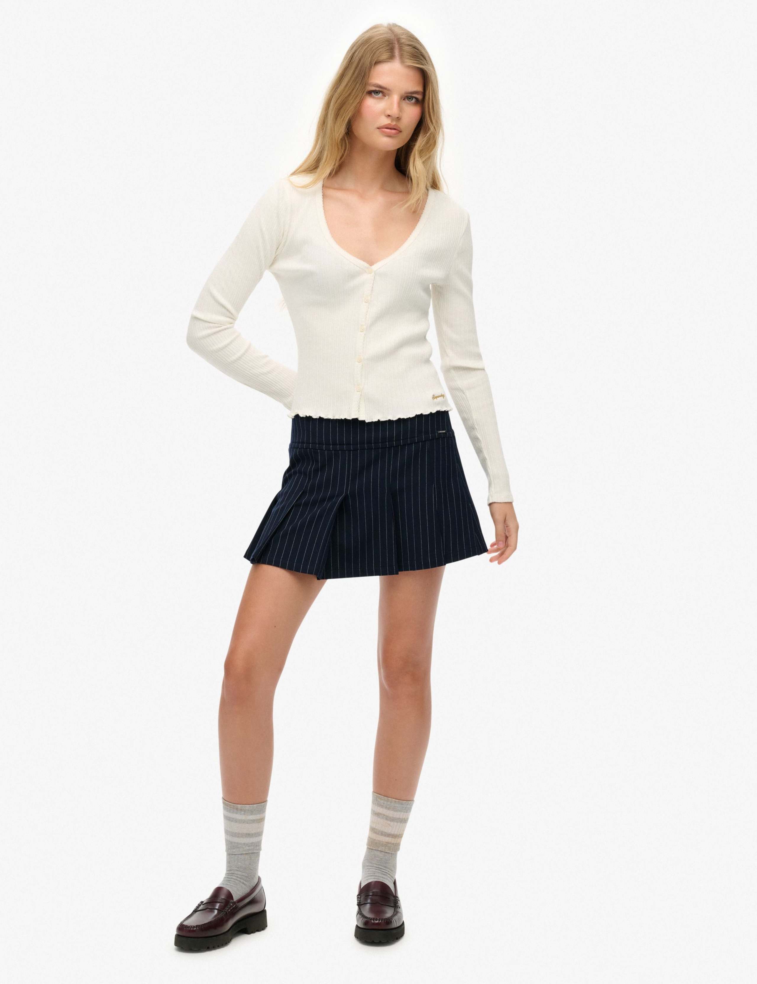 Pure Cotton Ribbed V-Neck Slim Fit Cardigan 6 of 6