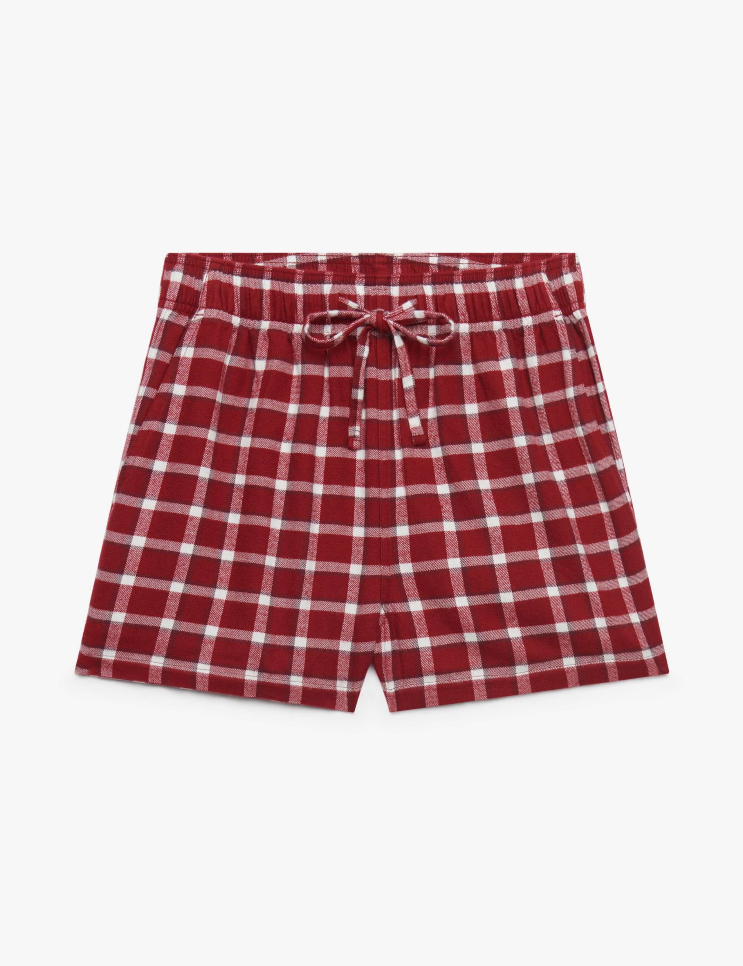 Brushed Cotton Checked Pyjama Shorts 1 of 7