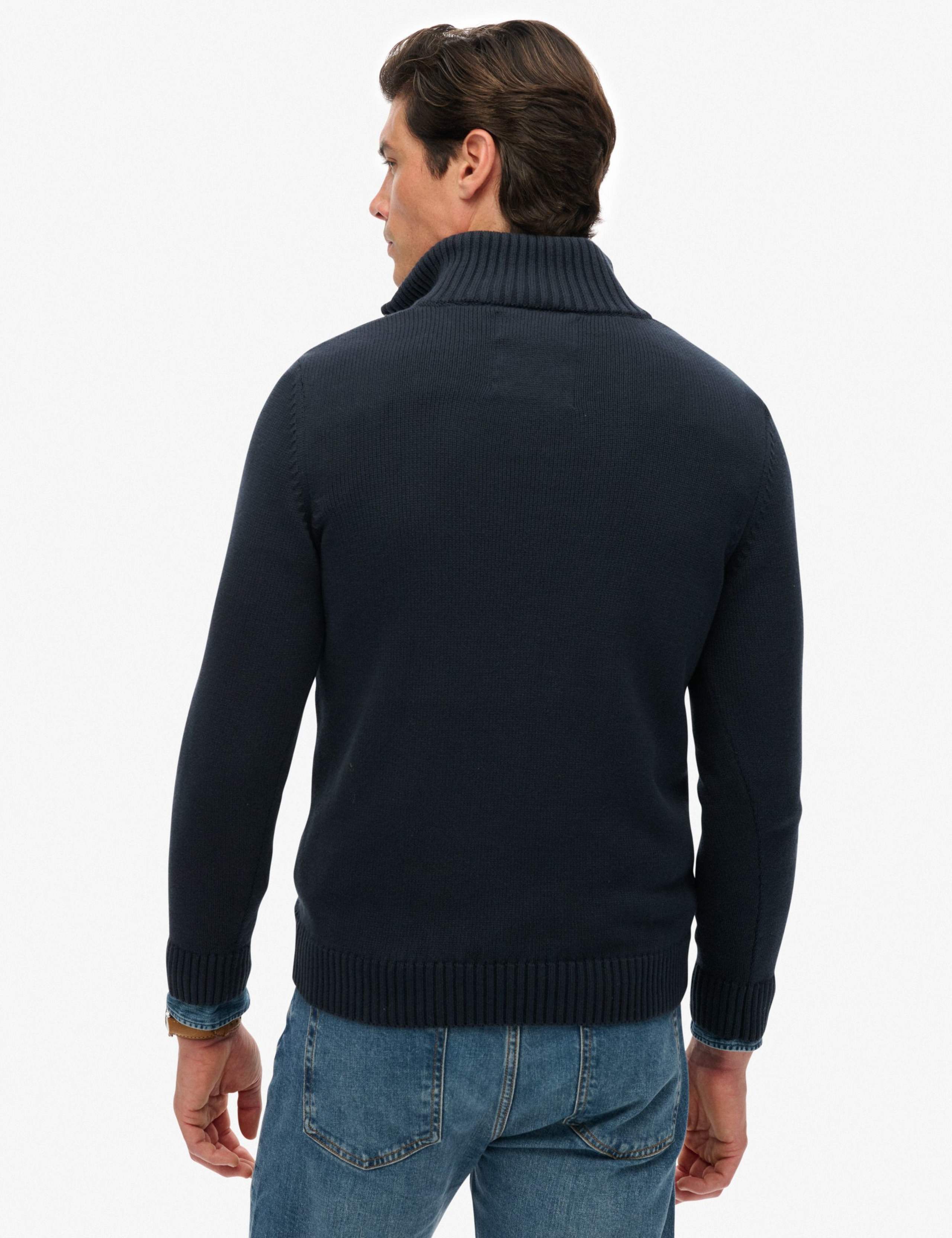 Pure Cotton Funnel Neck Half Zip Jumper 4 of 5