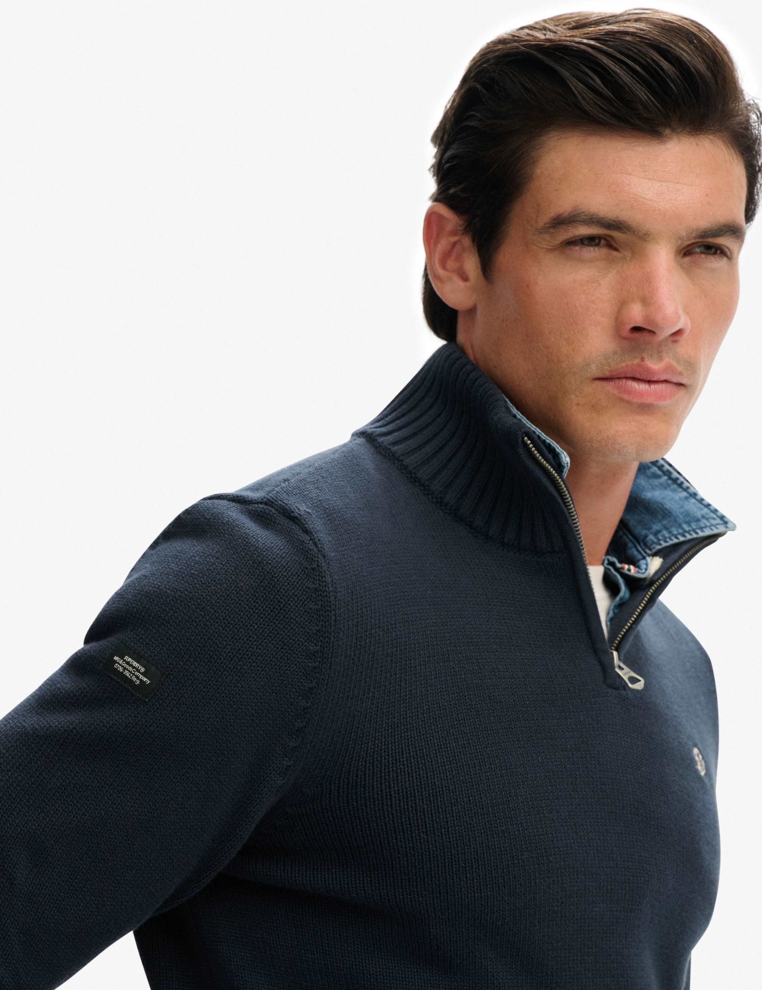 Pure Cotton Funnel Neck Half Zip Jumper 5 of 5