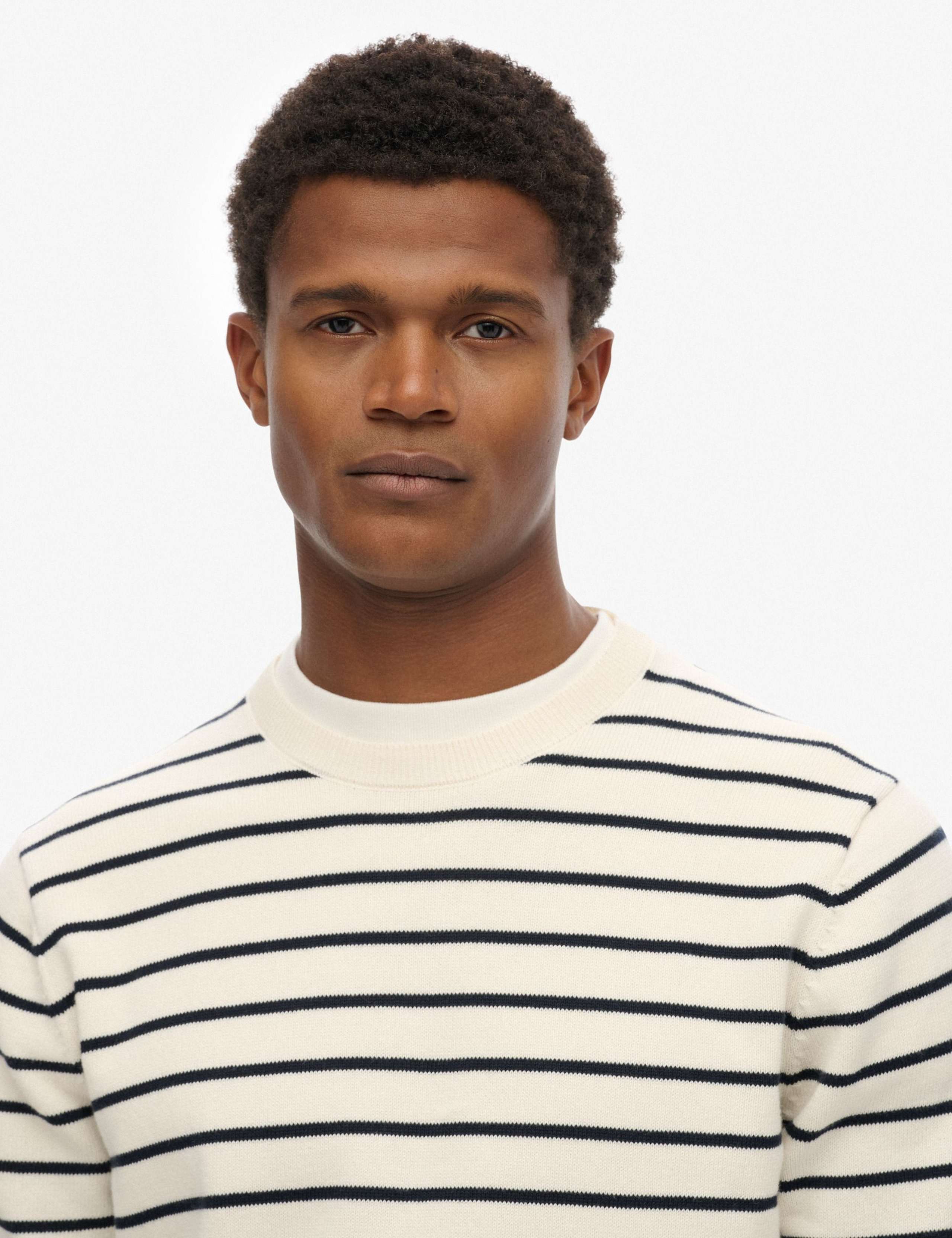 Pure Cotton Striped Crew Neck Jumper 3 of 5