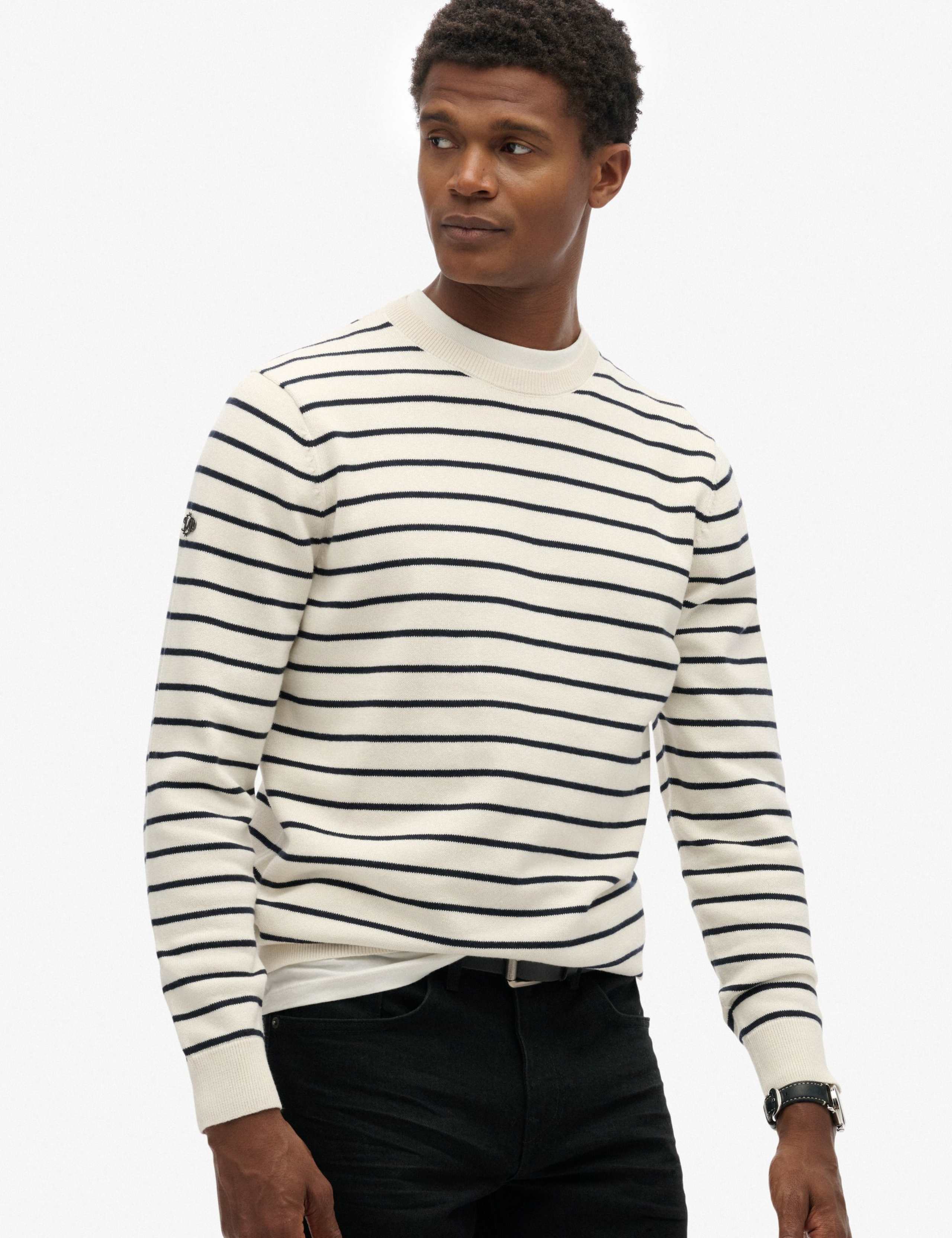 Pure Cotton Striped Crew Neck Jumper 5 of 5