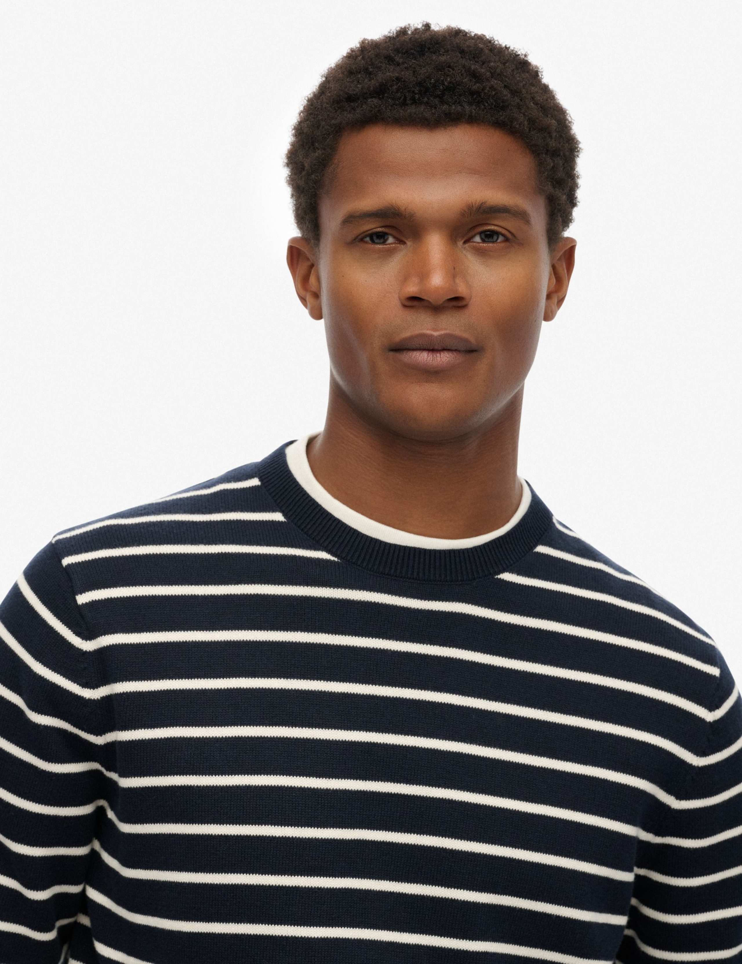 Pure Cotton Striped Crew Neck Jumper 3 of 5
