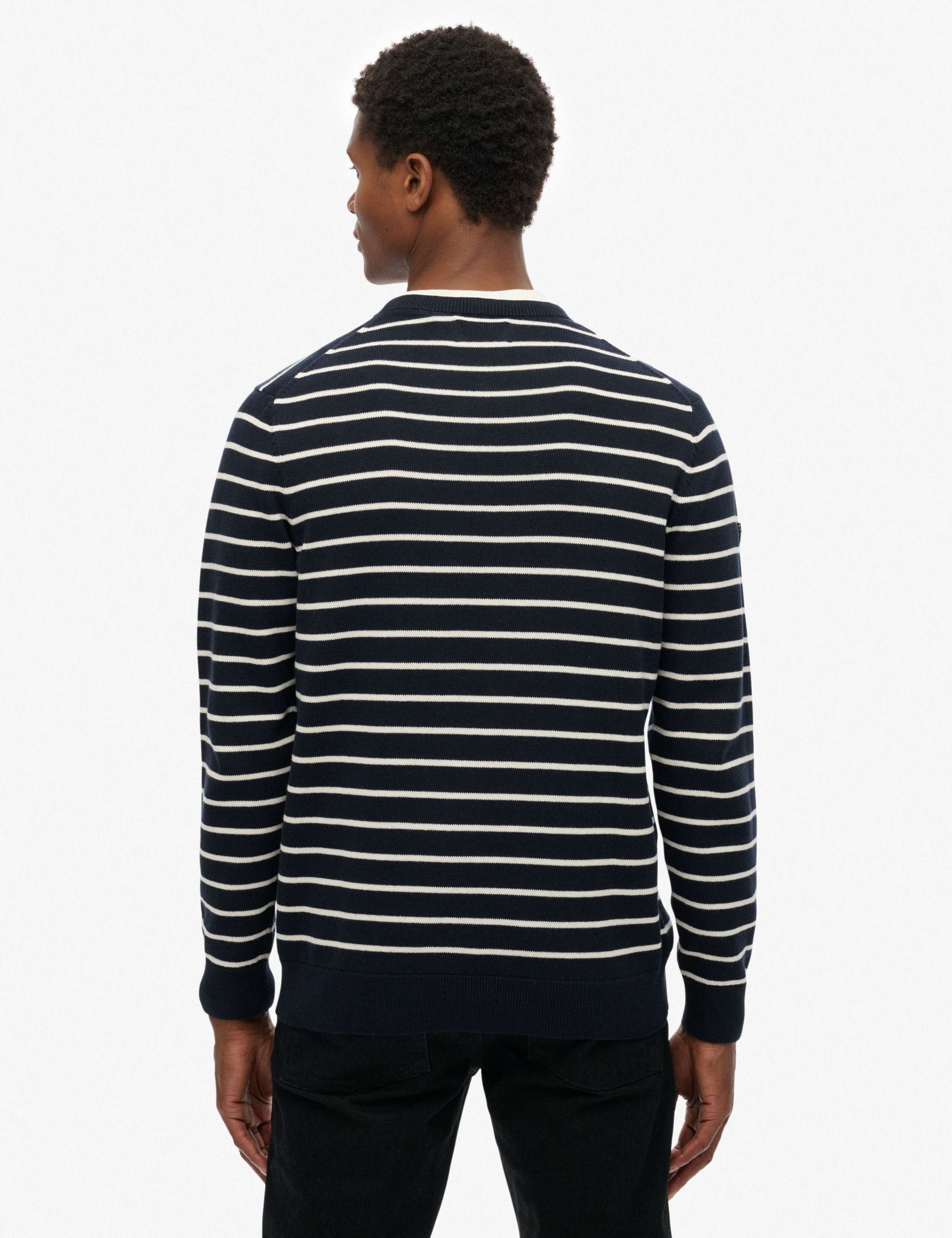 Pure Cotton Striped Crew Neck Jumper 4 of 5