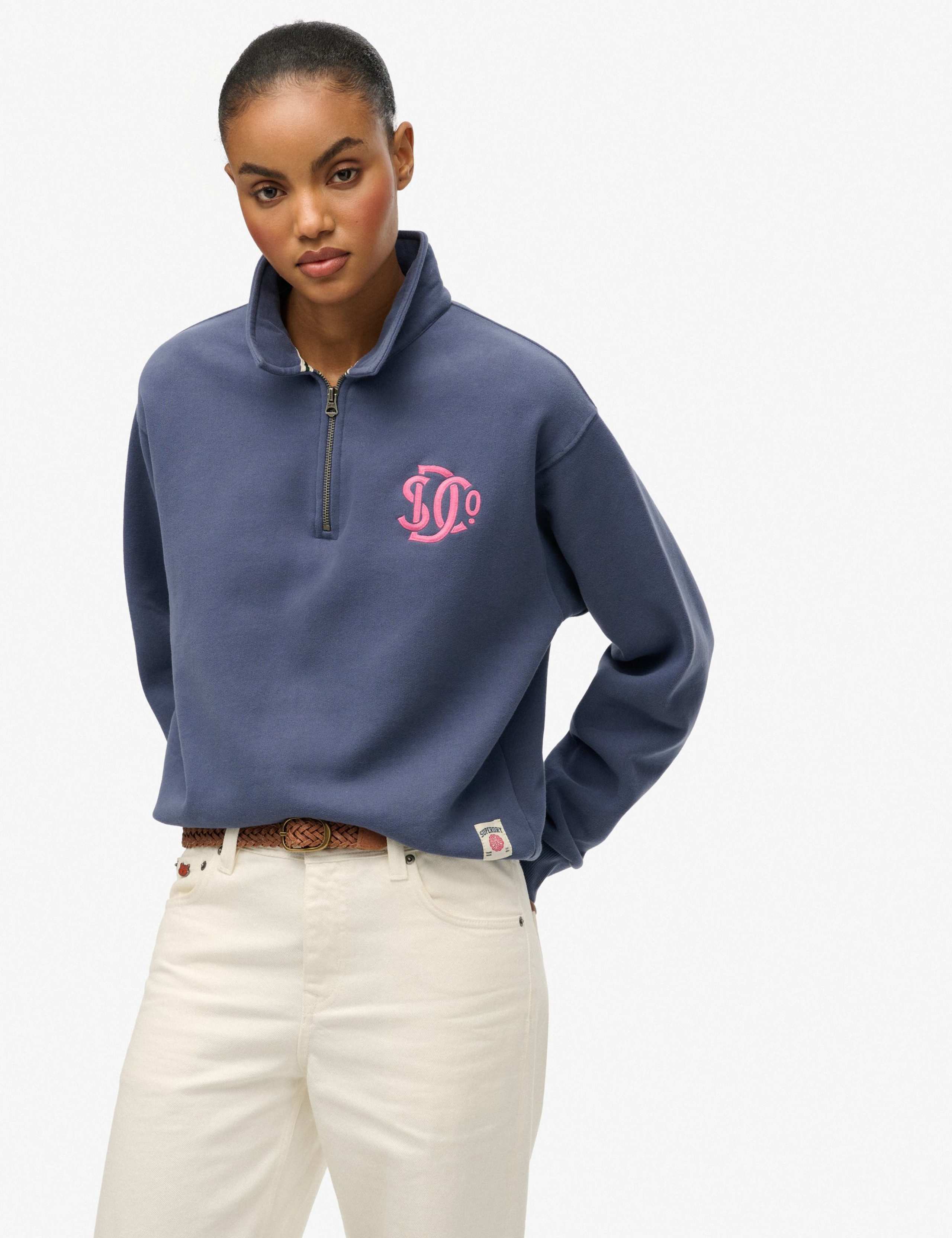 Cotton Rich Collared Half Zip Sweatshirt 5 of 5