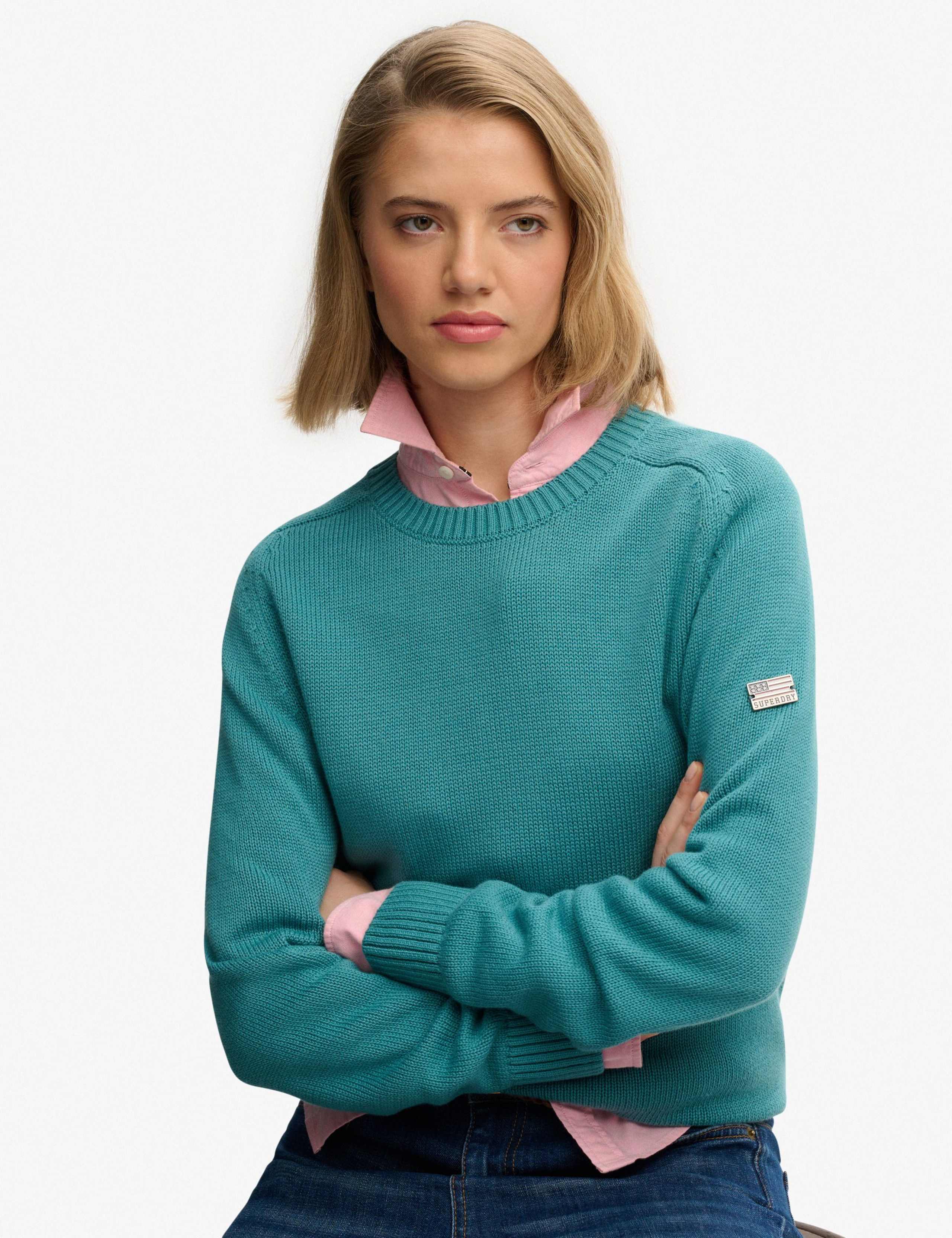 Pure Cotton Textured Crew Neck Jumper 2 of 5