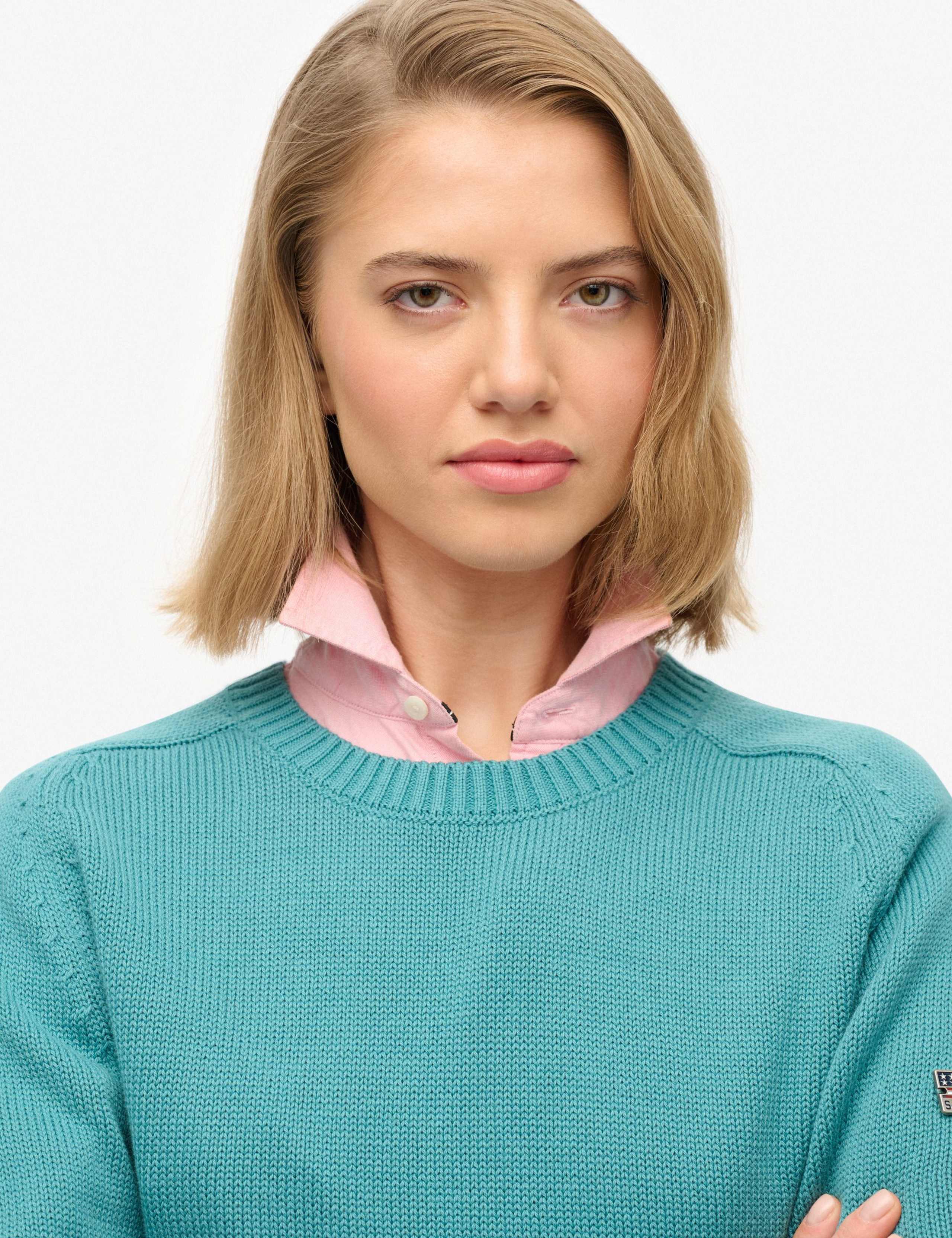 Pure Cotton Textured Crew Neck Jumper 3 of 5