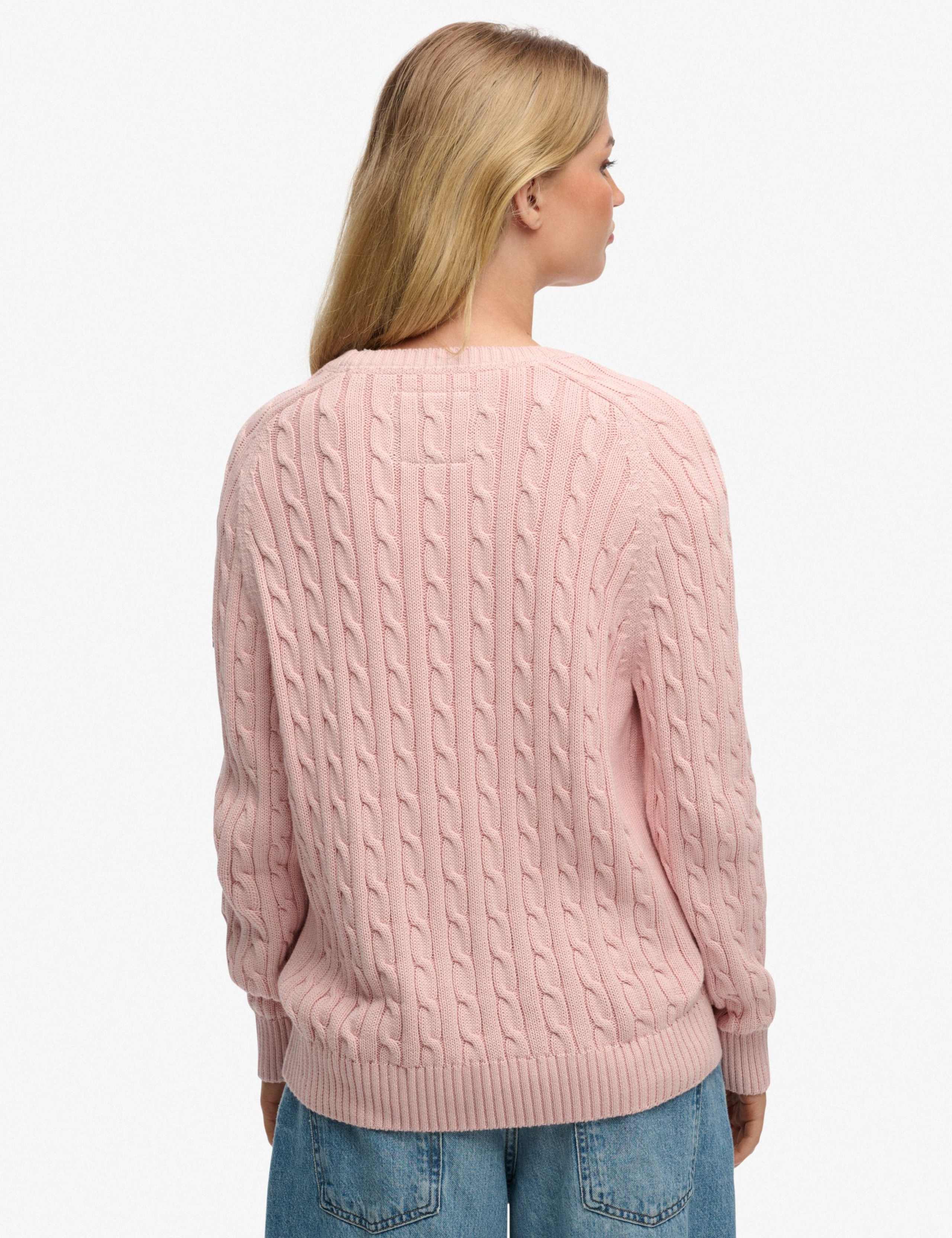 Pure Cotton Cable Knit Crew Neck Jumper 5 of 6