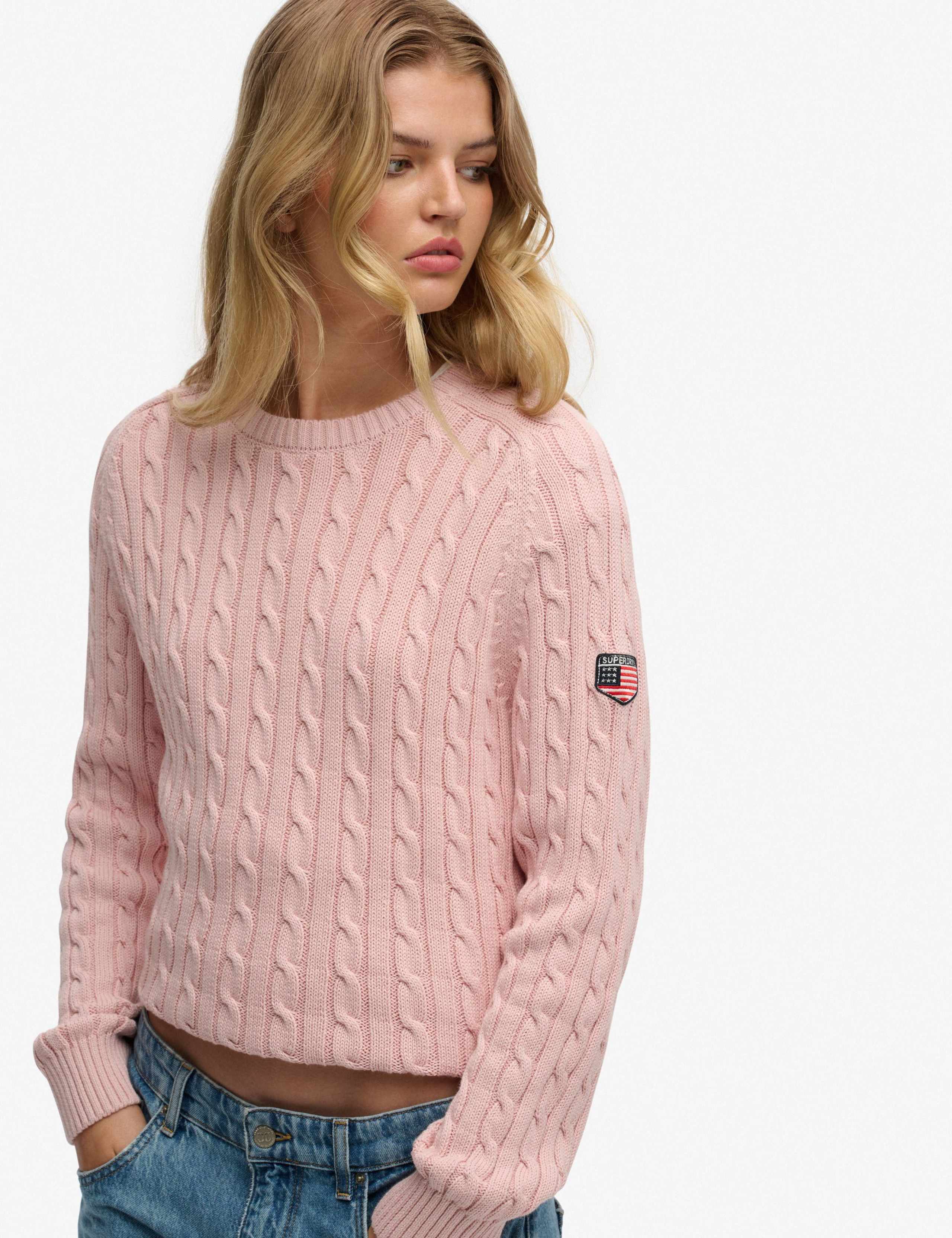 Pure Cotton Cable Knit Crew Neck Jumper 6 of 6