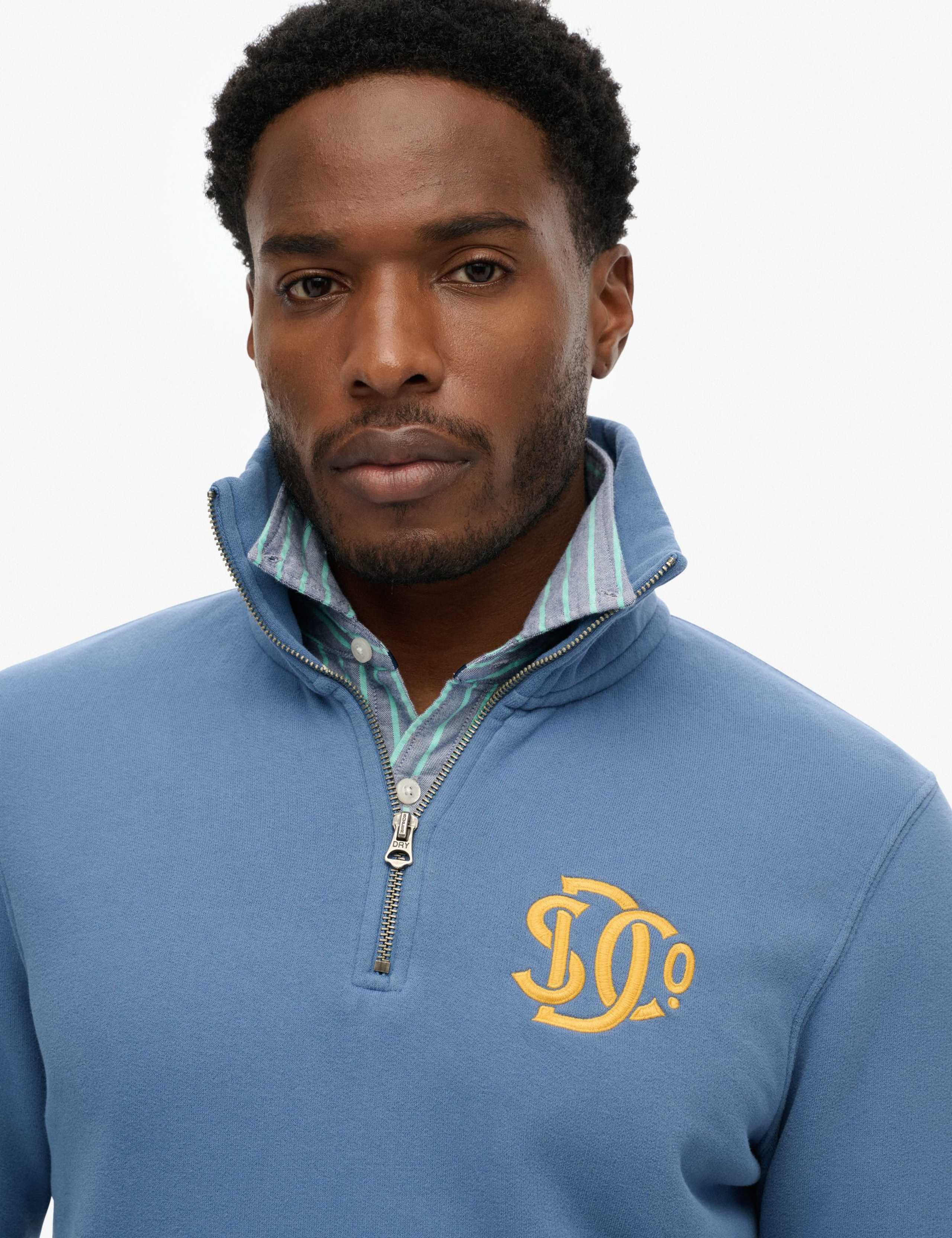 Pure Cotton Funnel Neck Half Zip Sweatshirt 3 of 5