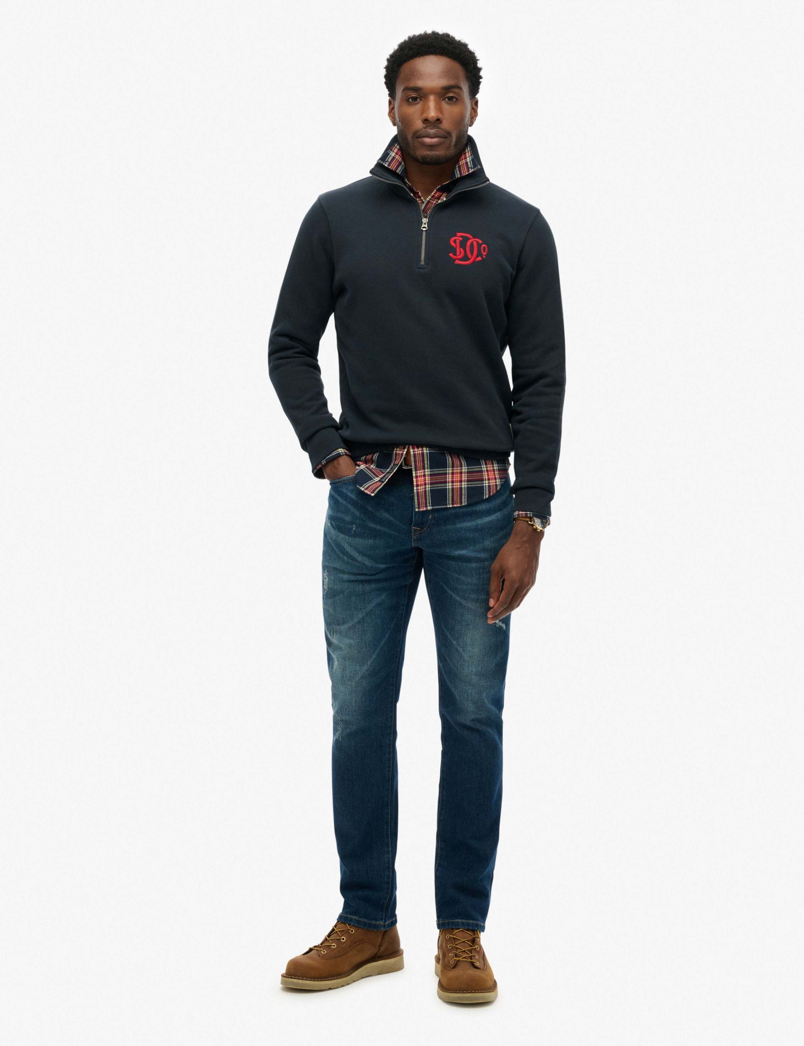 Pure Cotton Funnel Neck Half Zip Sweatshirt 2 of 5