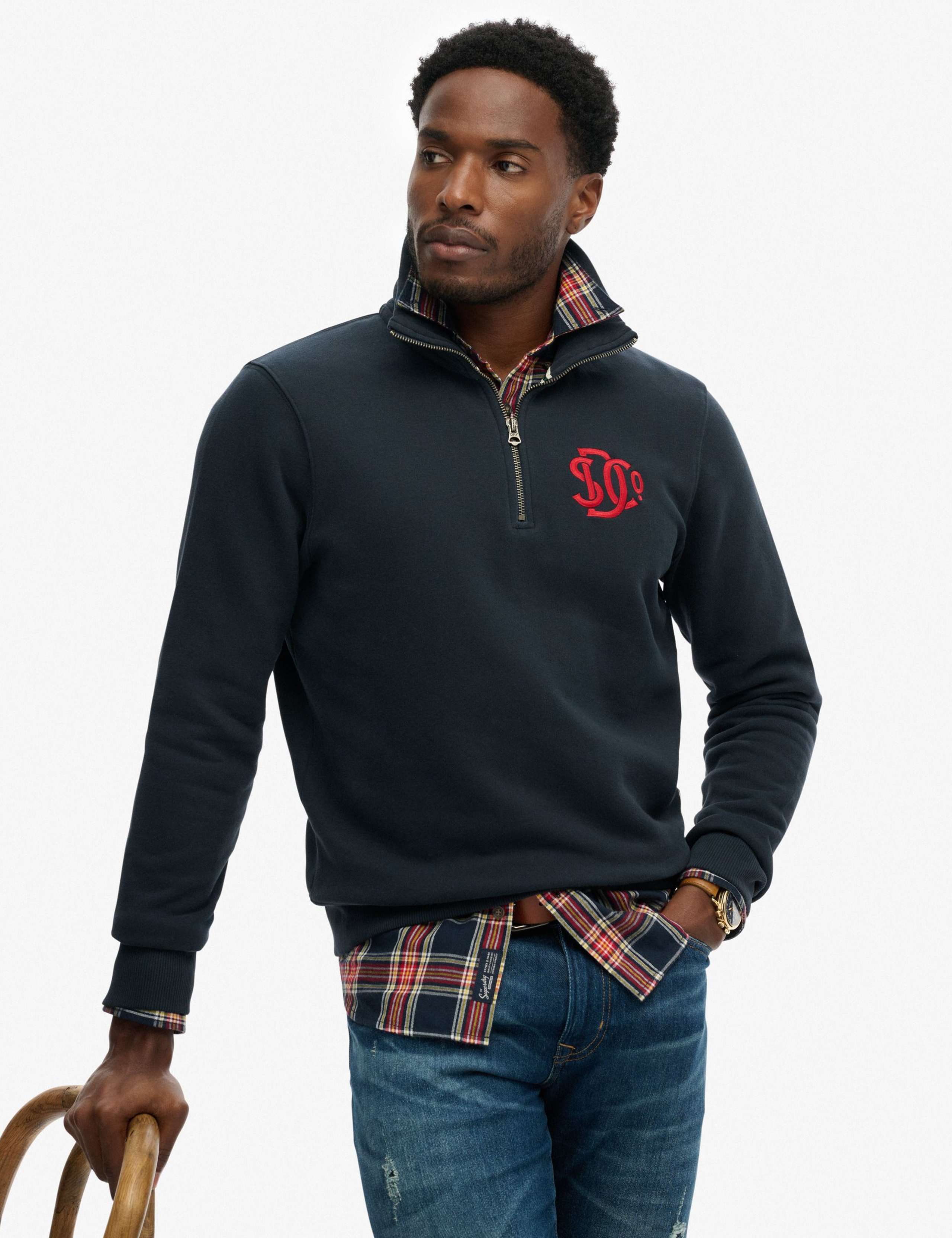 Pure Cotton Funnel Neck Half Zip Sweatshirt 5 of 5