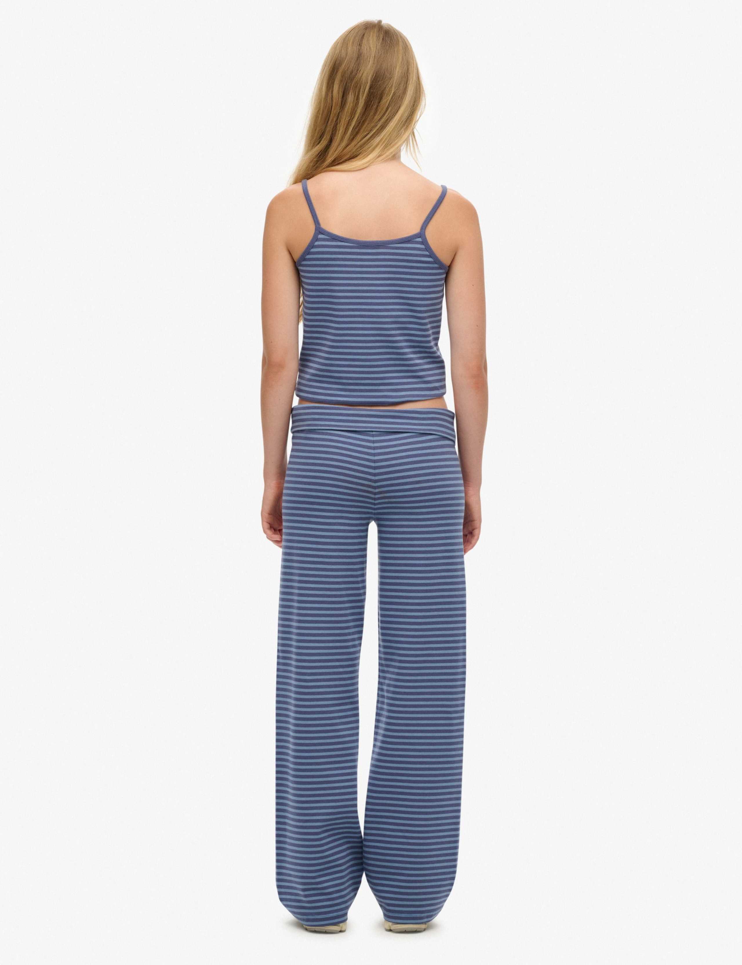 Cotton Rich Striped Fold Over Slim Joggers 4 of 7