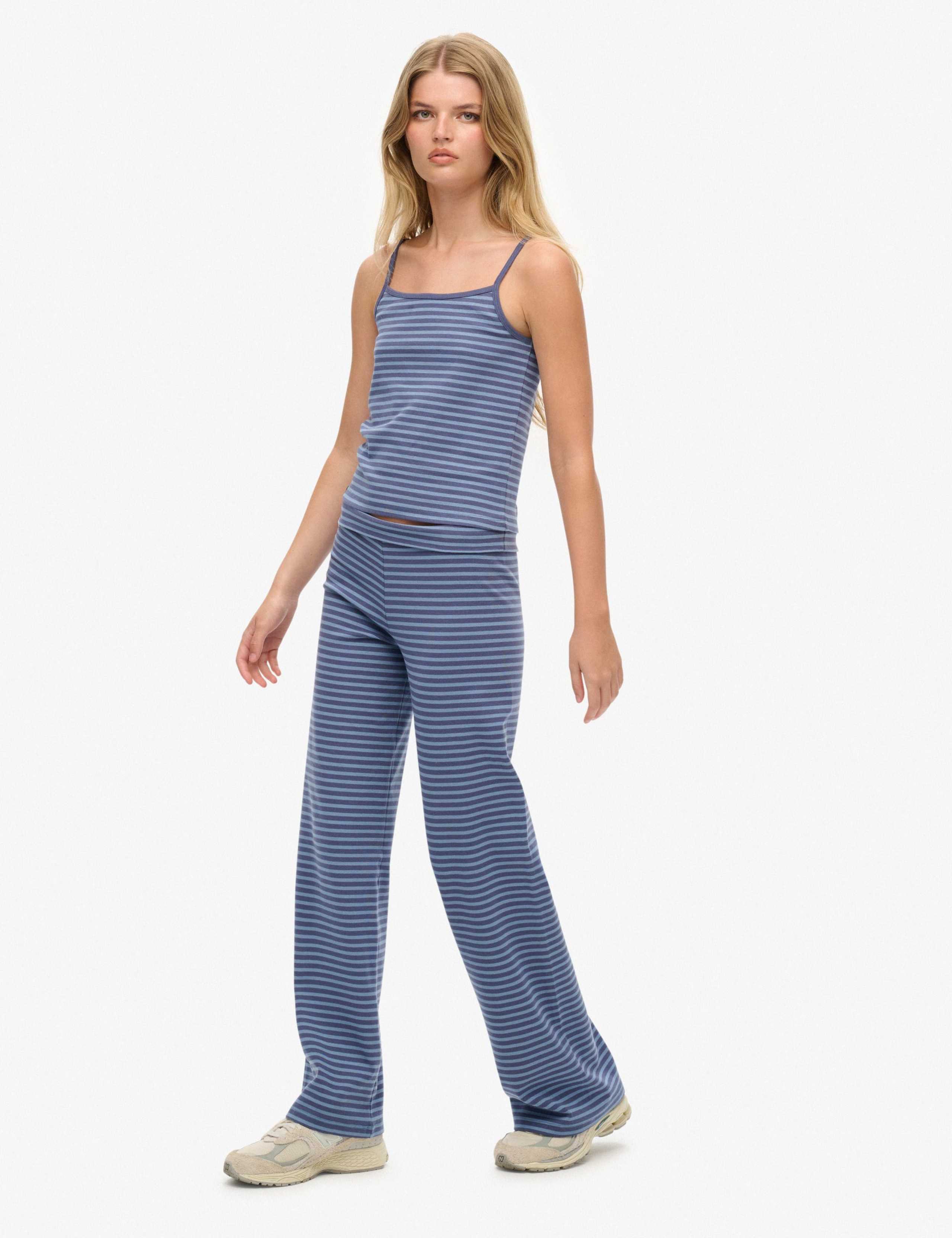 Cotton Rich Striped Fold Over Slim Joggers 5 of 7