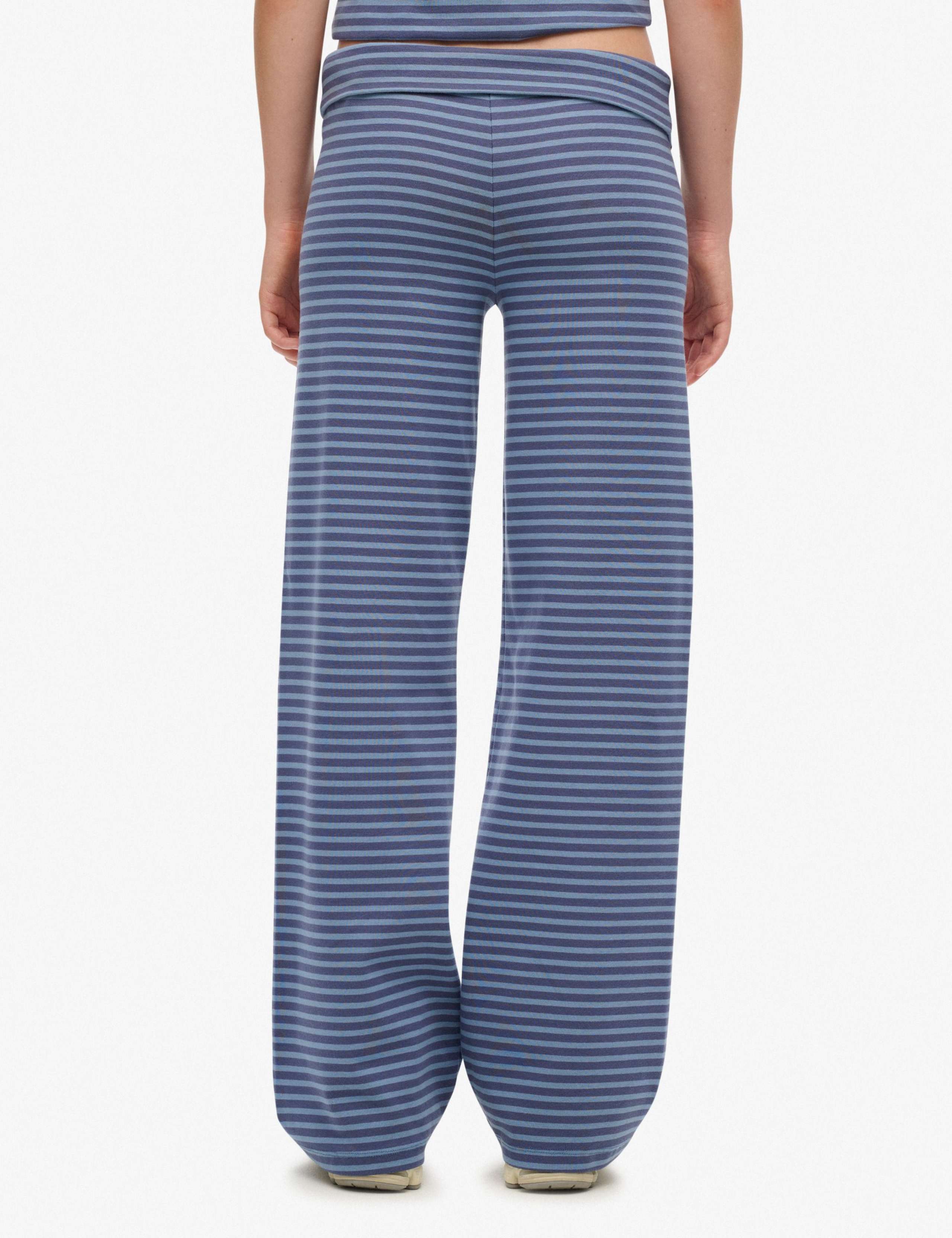 Cotton Rich Striped Fold Over Slim Joggers 6 of 7