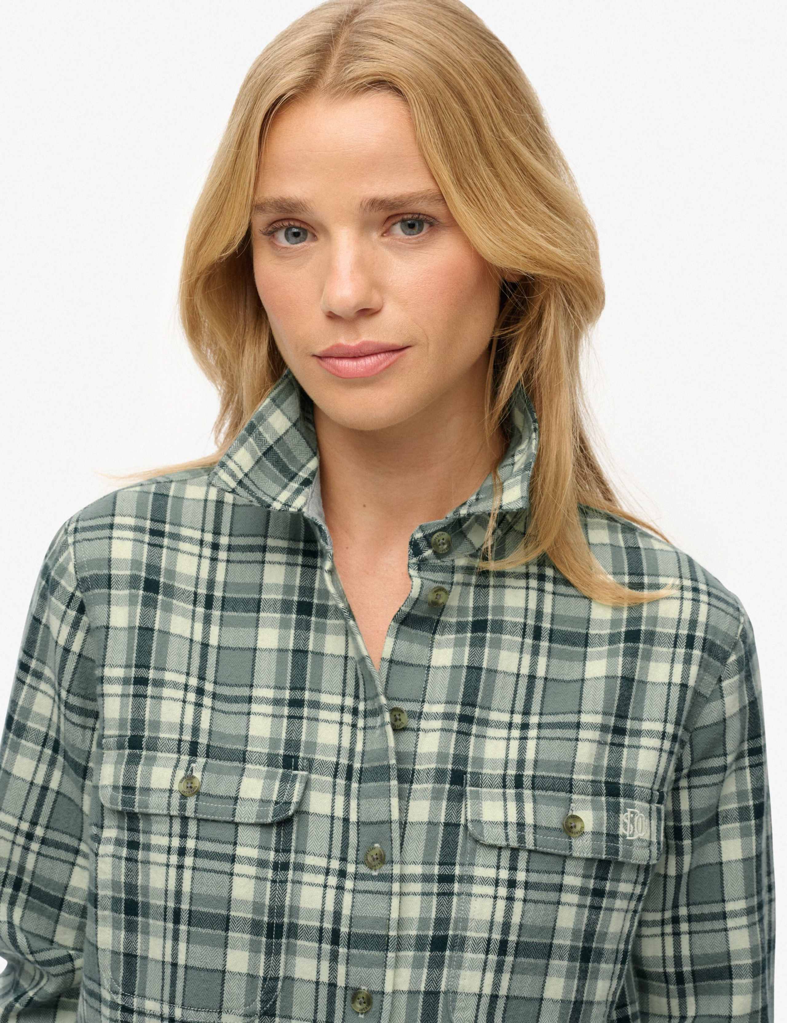 Pure Cotton Flannel Checked Relaxed Shirt 4 of 7