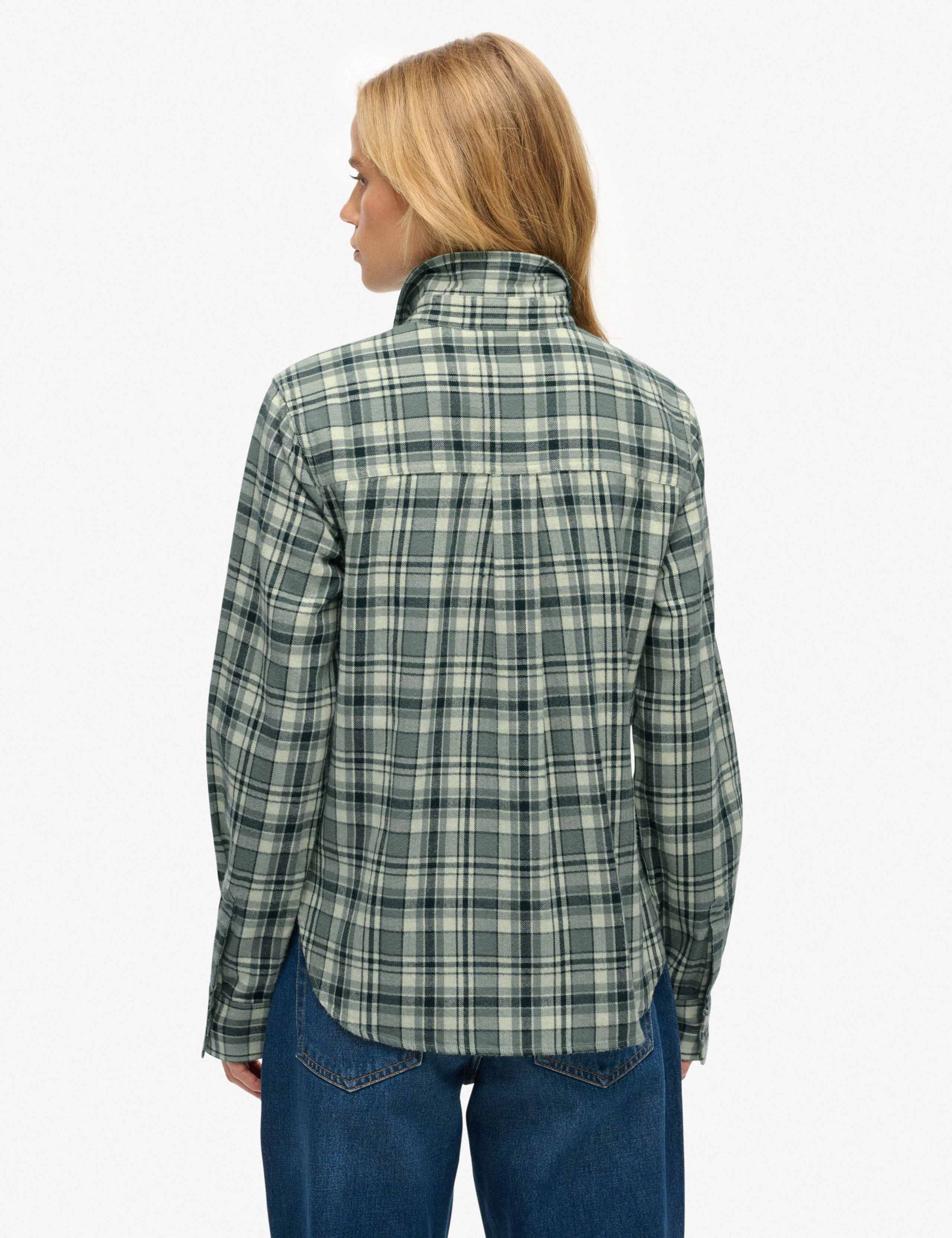 Pure Cotton Flannel Checked Relaxed Shirt 5 of 7