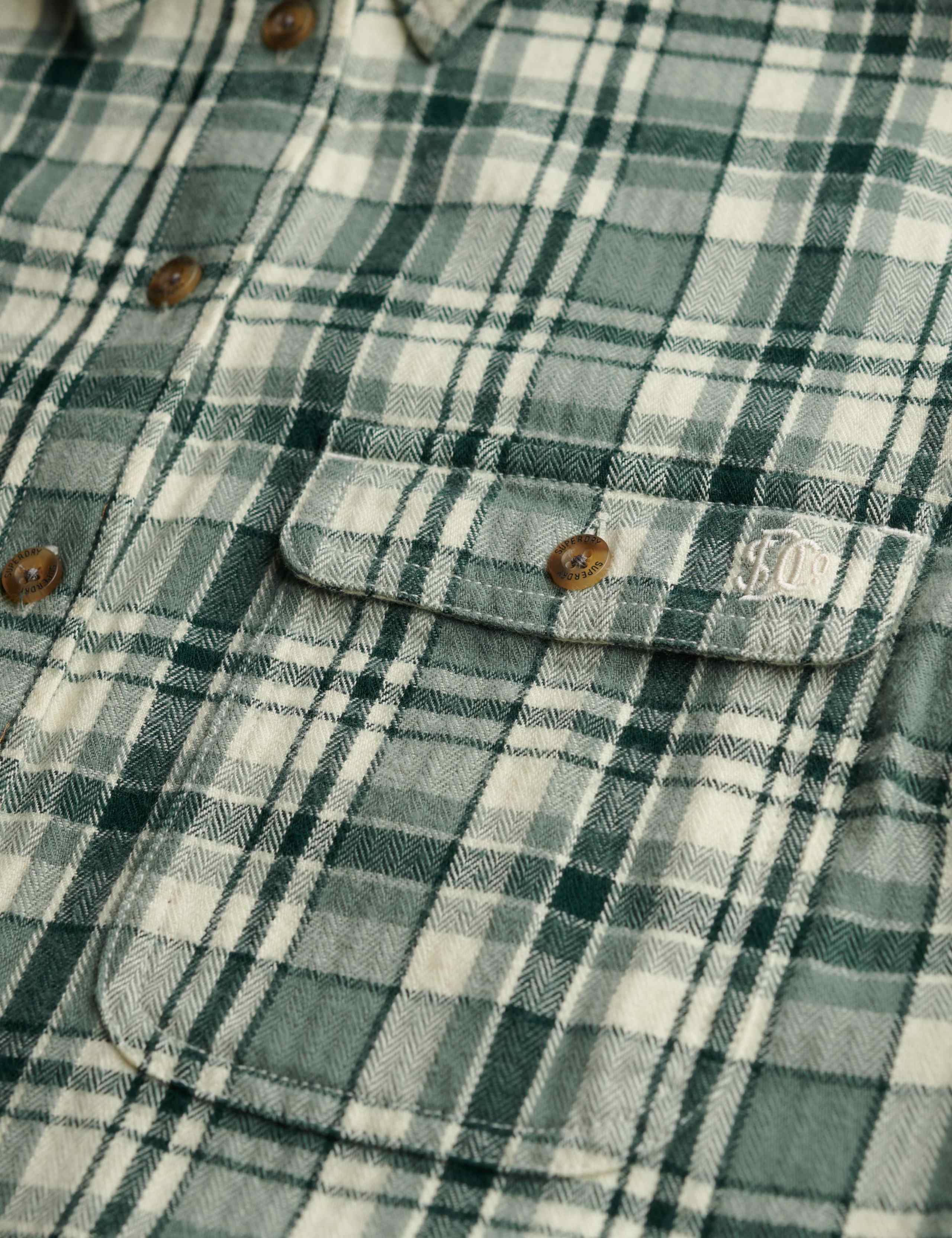 Pure Cotton Flannel Checked Relaxed Shirt 6 of 7