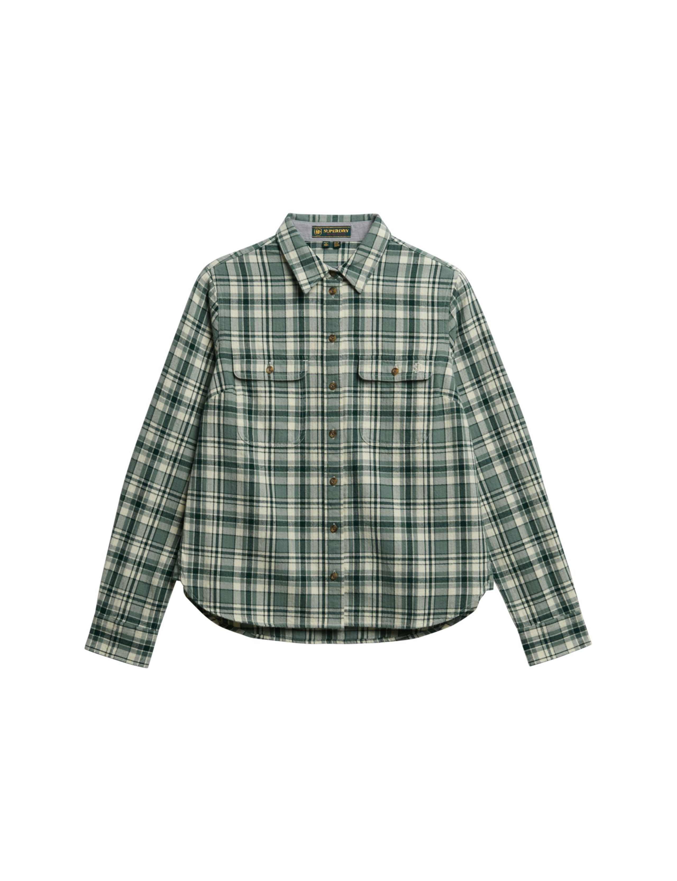 Pure Cotton Flannel Checked Relaxed Shirt 2 of 7