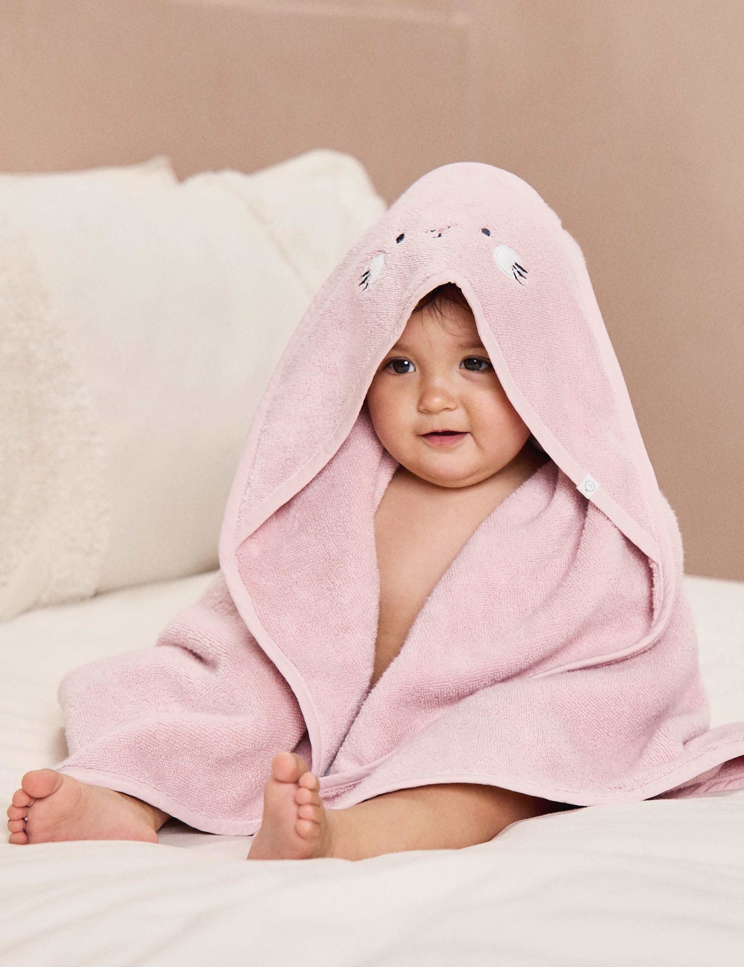 Pure Cotton Bunny Hooded Baby Towel 4 of 6