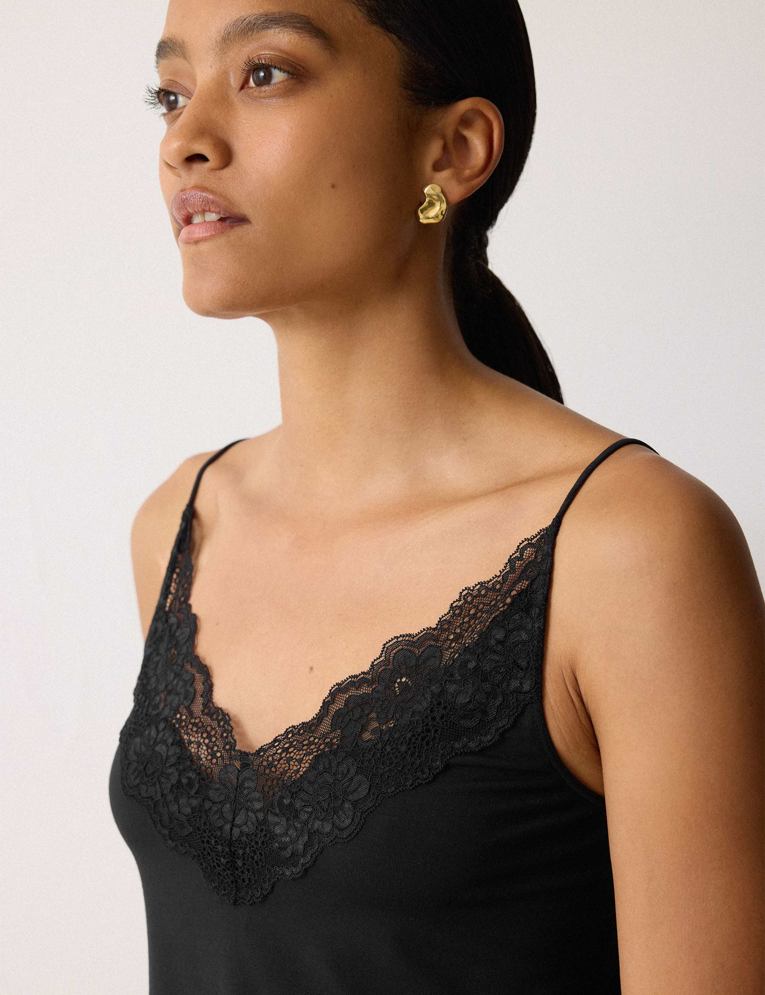 Modal Rich V-Neck Lace Trim Cami Top 5 of 5