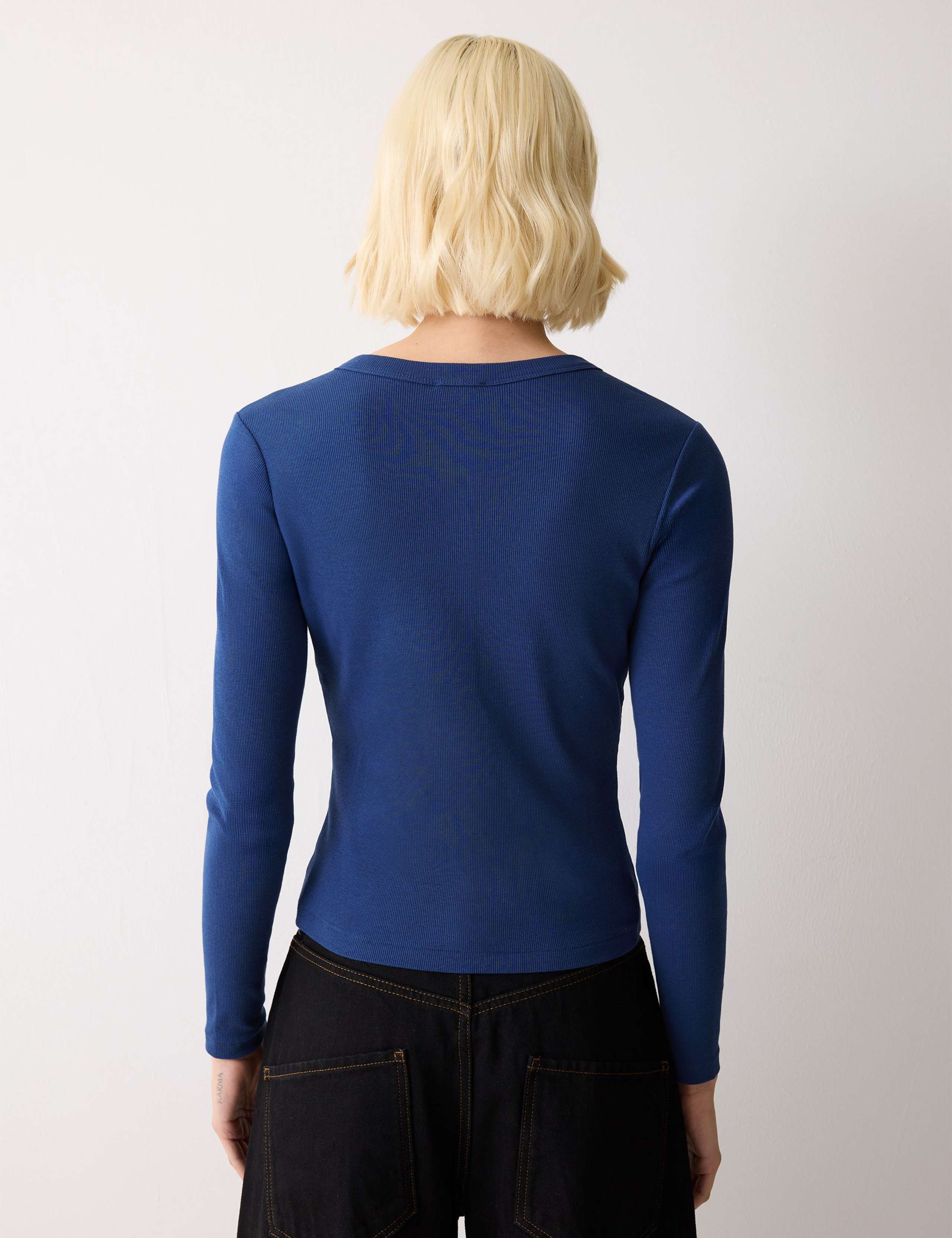 Cotton Rich Textured Button Through Top 4 of 5