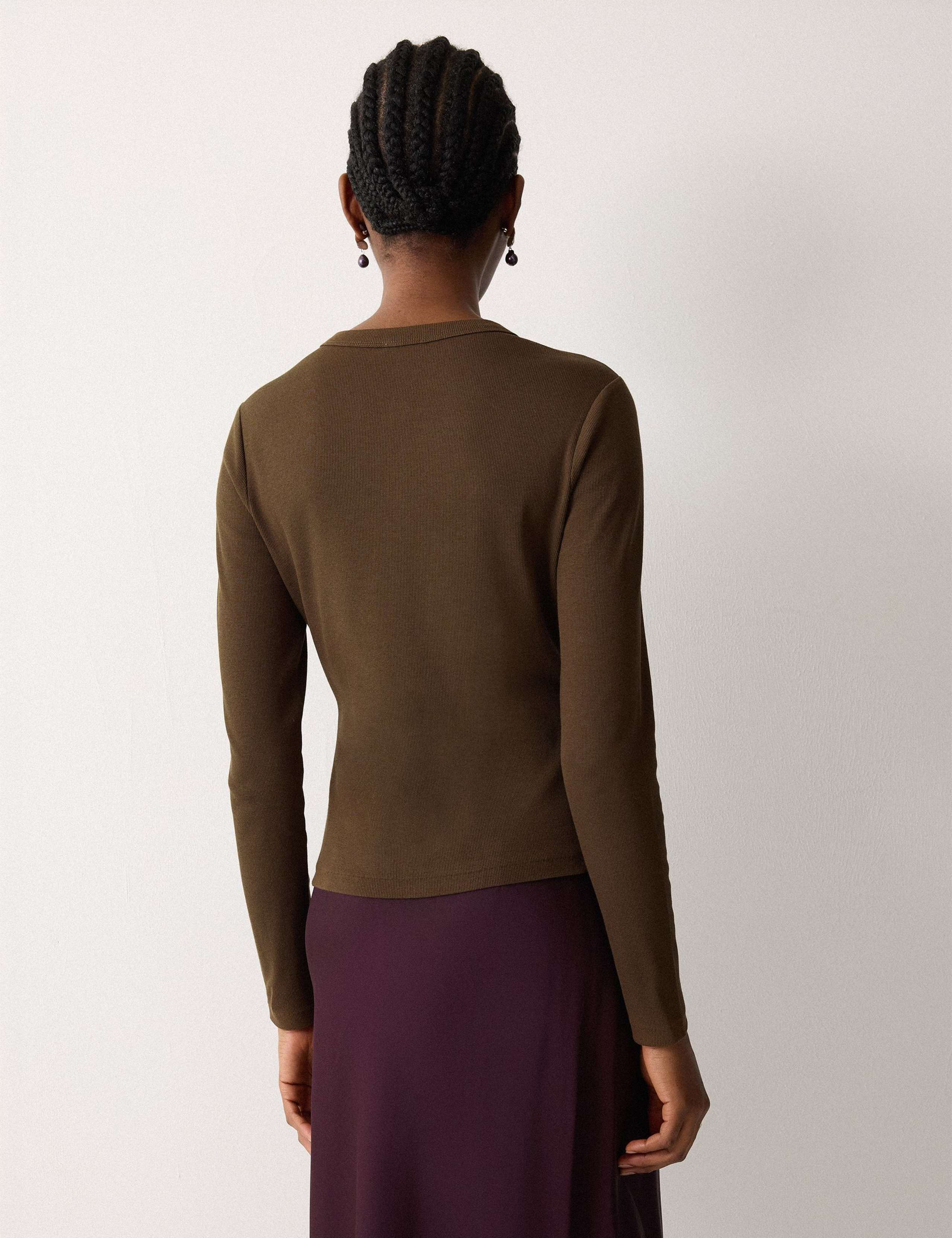 Cotton Rich Textured Button Through Top 4 of 5