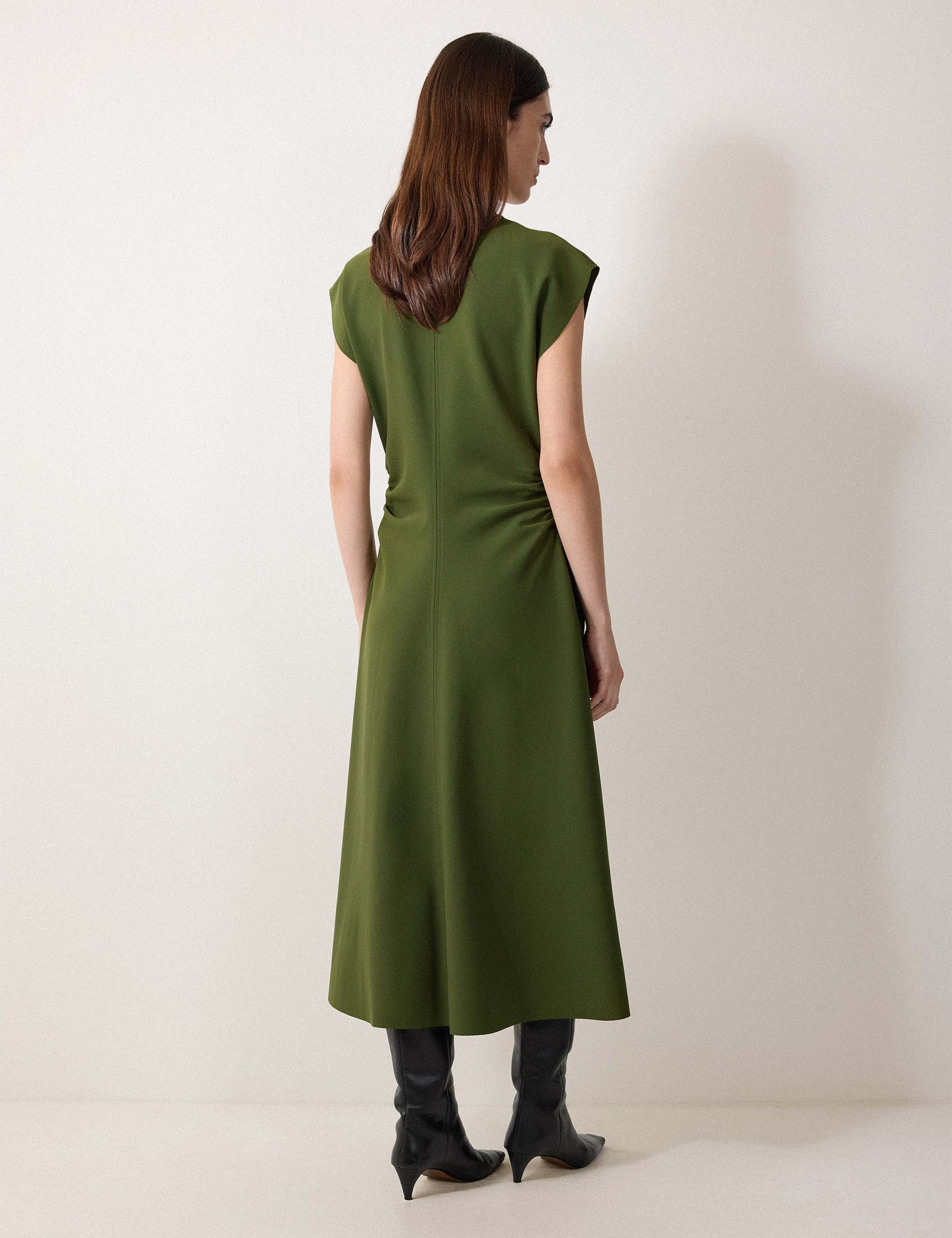 Crepe V-Neck Midi Skater Dress 5 of 5