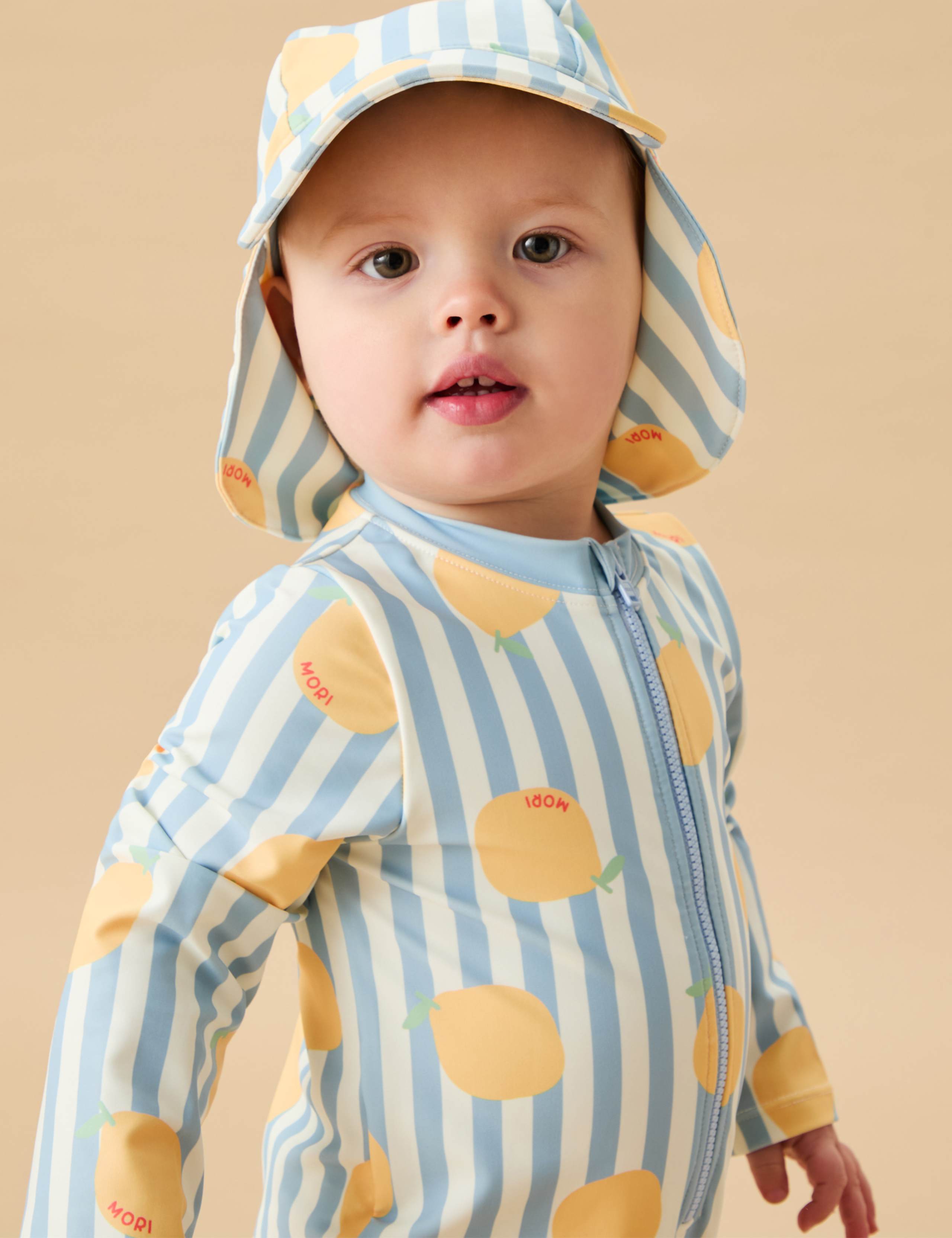 Striped Lemon Print Swim Hat (0-4 Yrs) 4 of 4