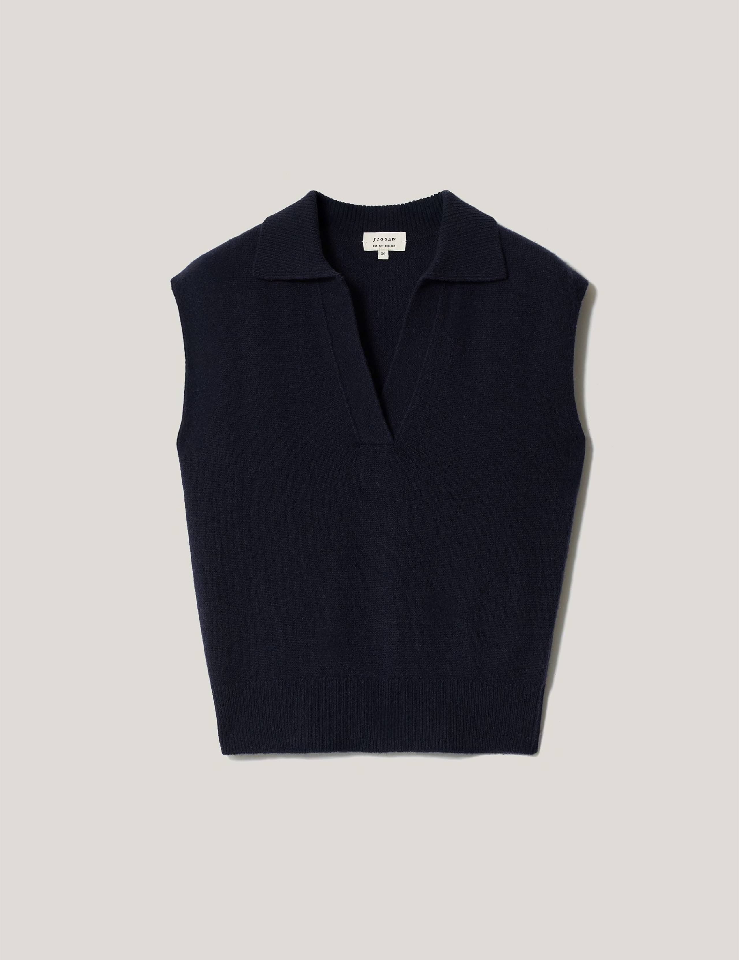 Wool Rich Collared V-Neck Vest 2 of 7