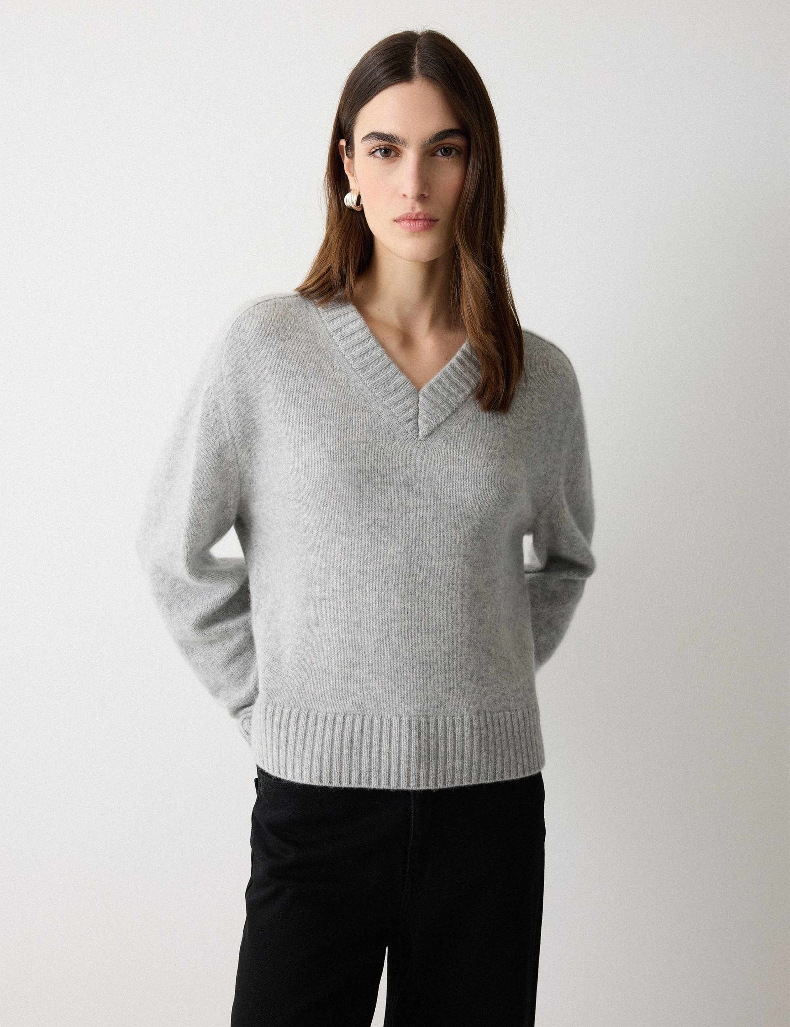 Wool Rich V-Neck Jumper 1 of 6