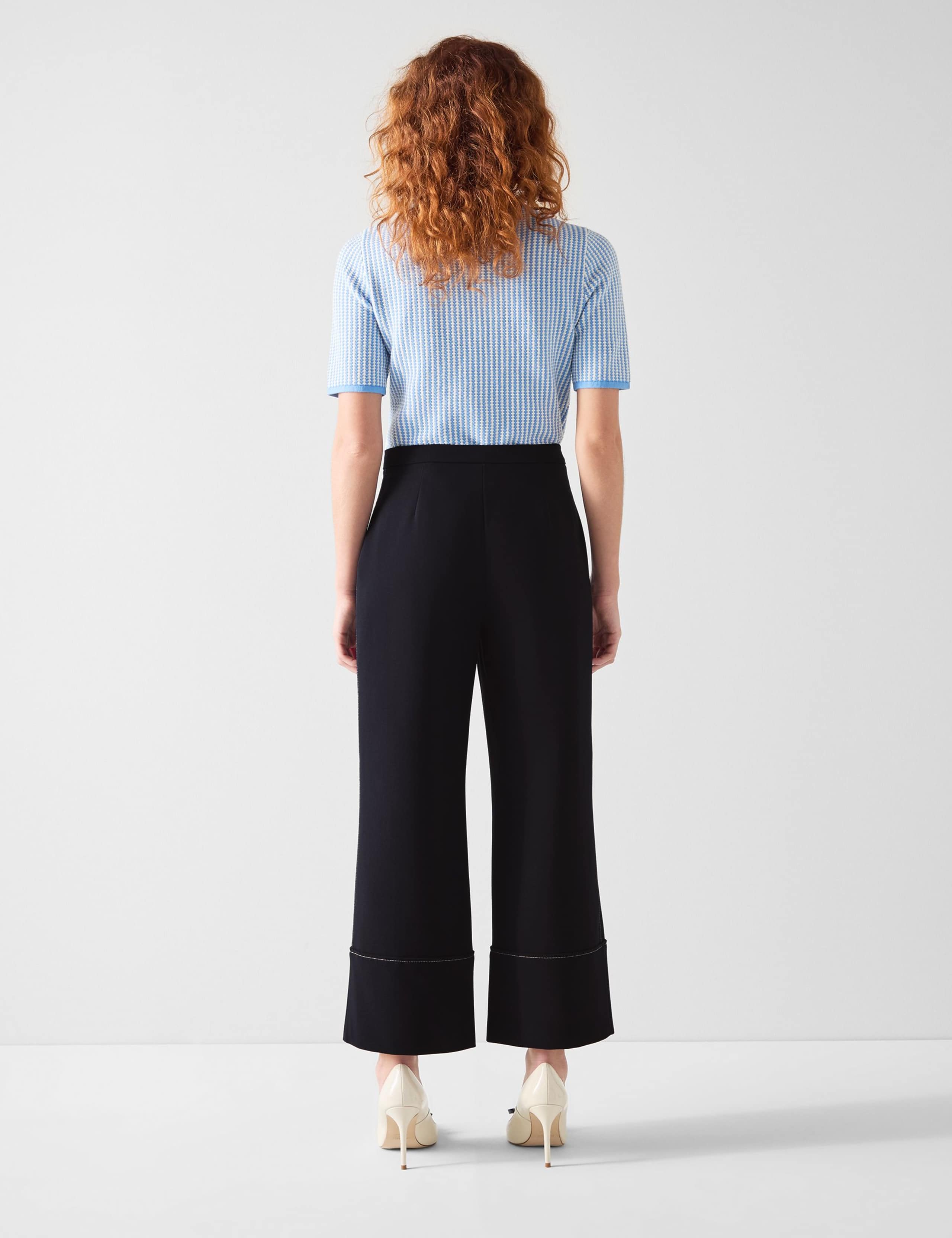 Seam Detail Wide Leg Cropped Trousers 3 of 4