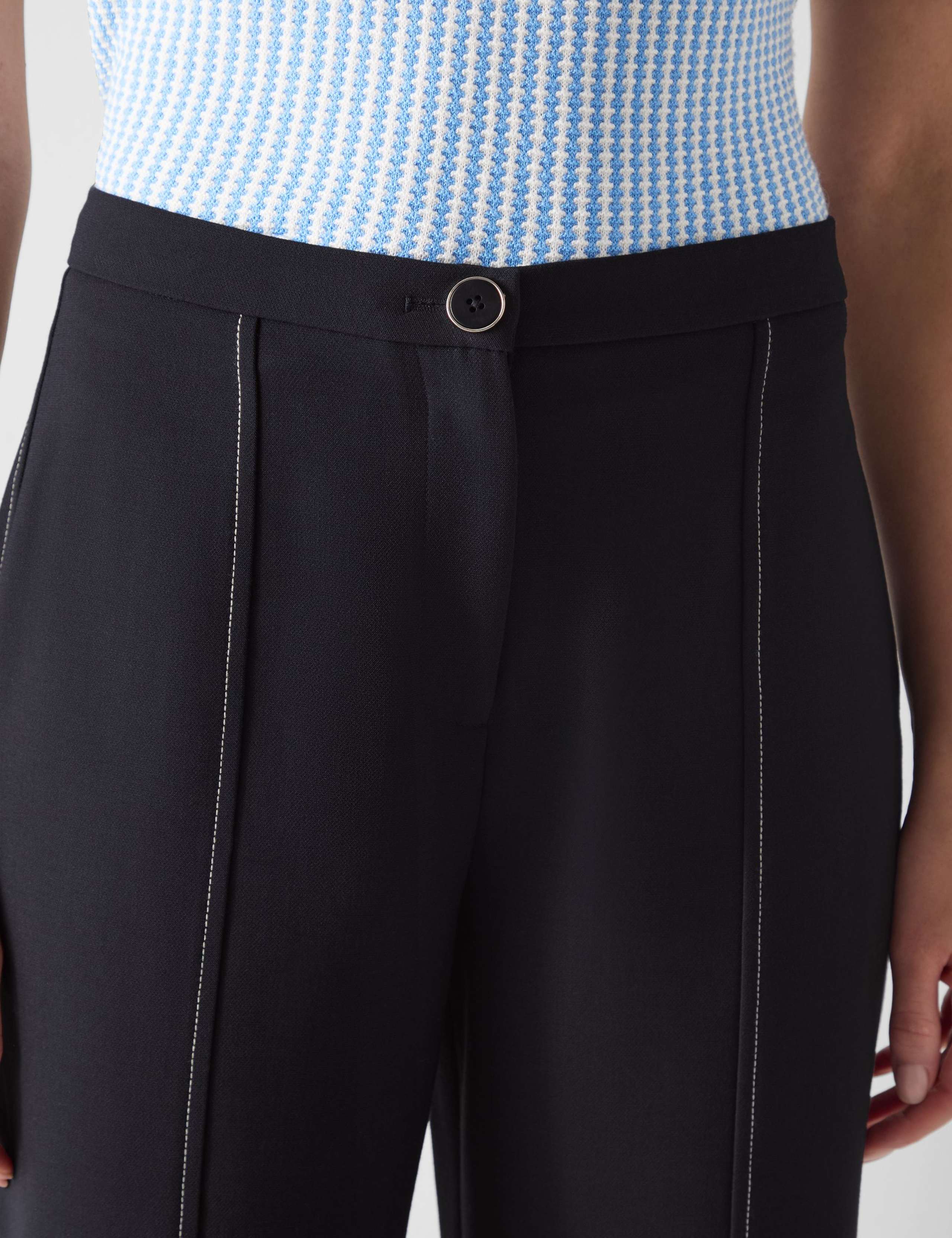 Seam Detail Wide Leg Cropped Trousers 4 of 4