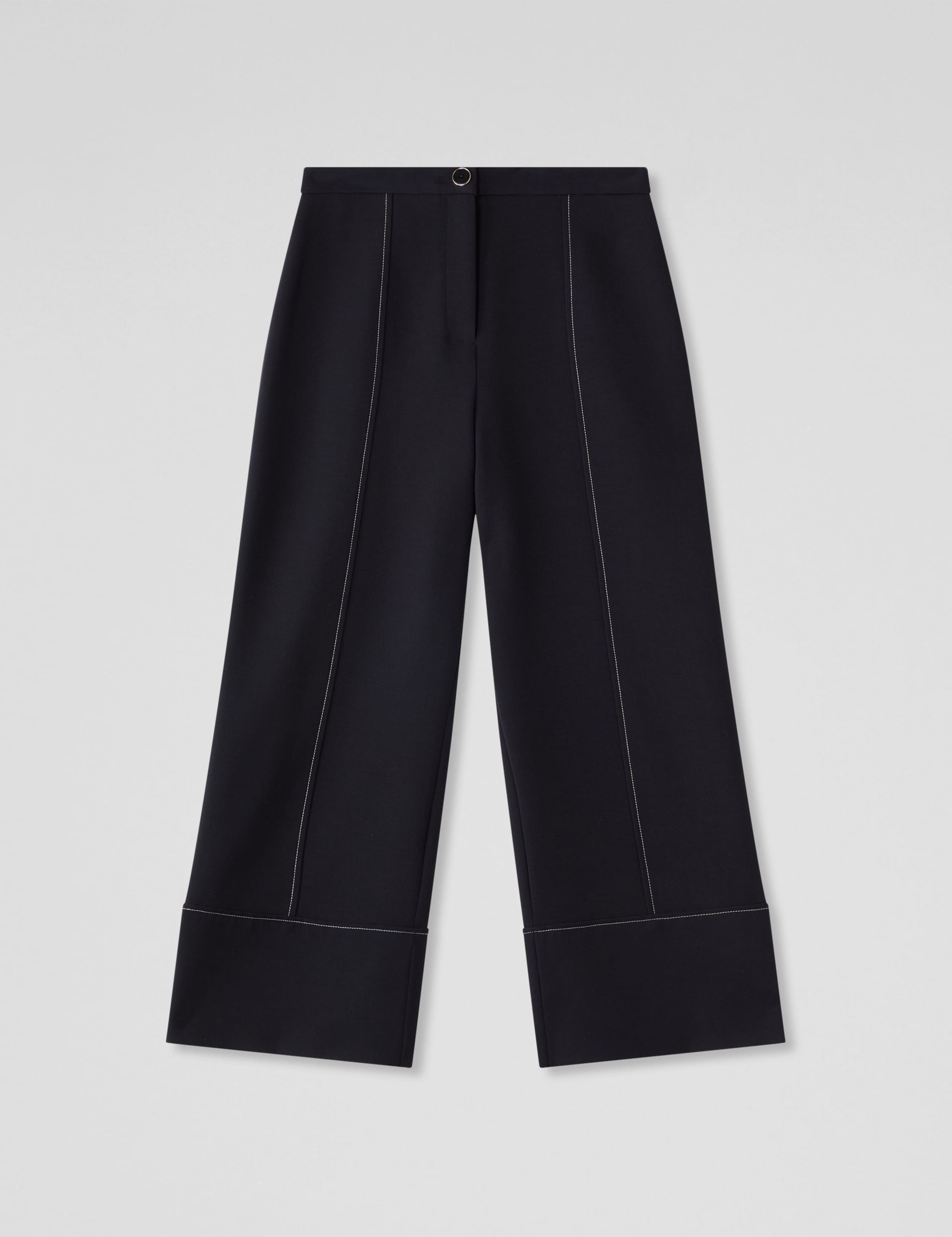 Seam Detail Wide Leg Cropped Trousers 2 of 4
