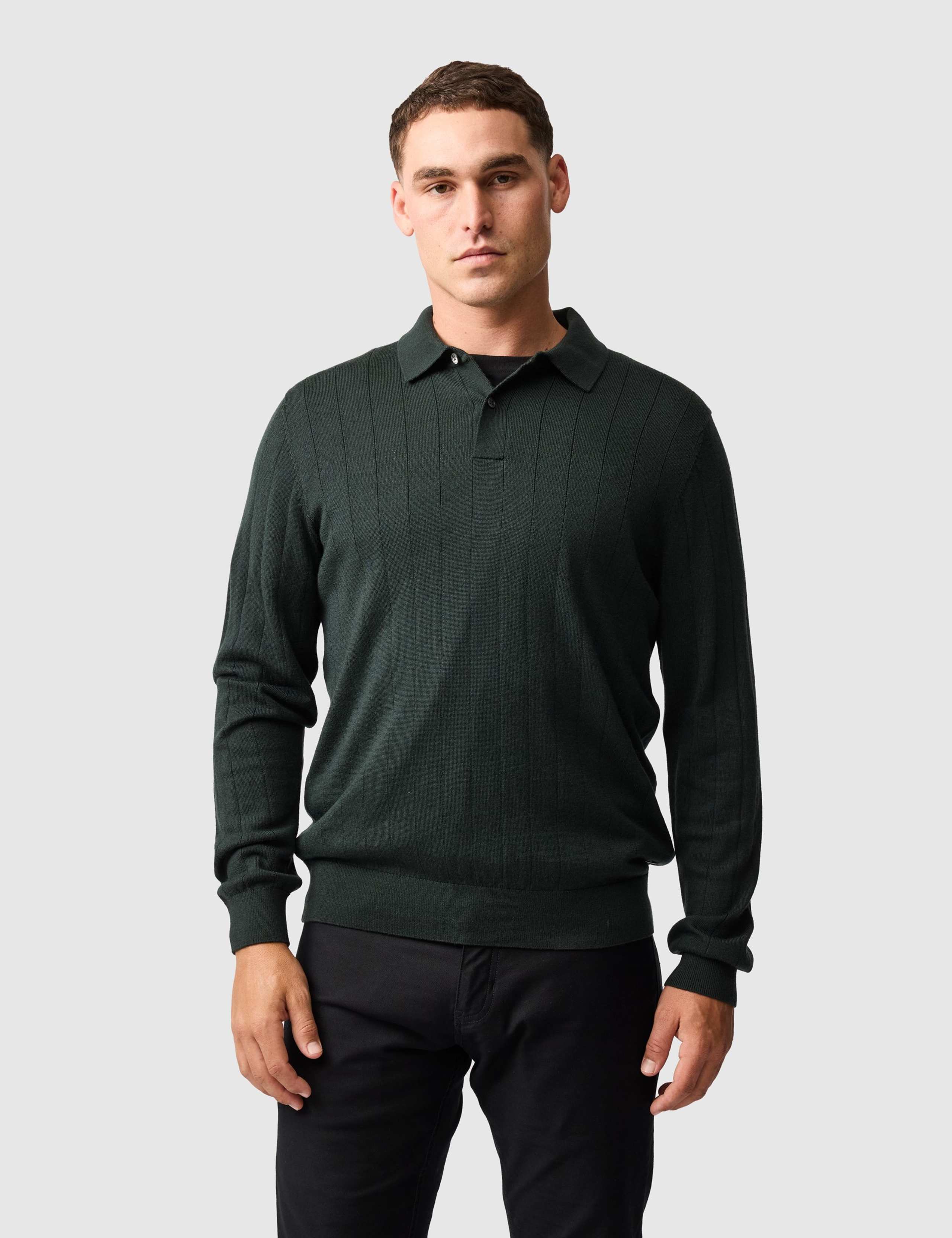 Murdoch Pure Wool Collared Neck Jumper 1 of 6