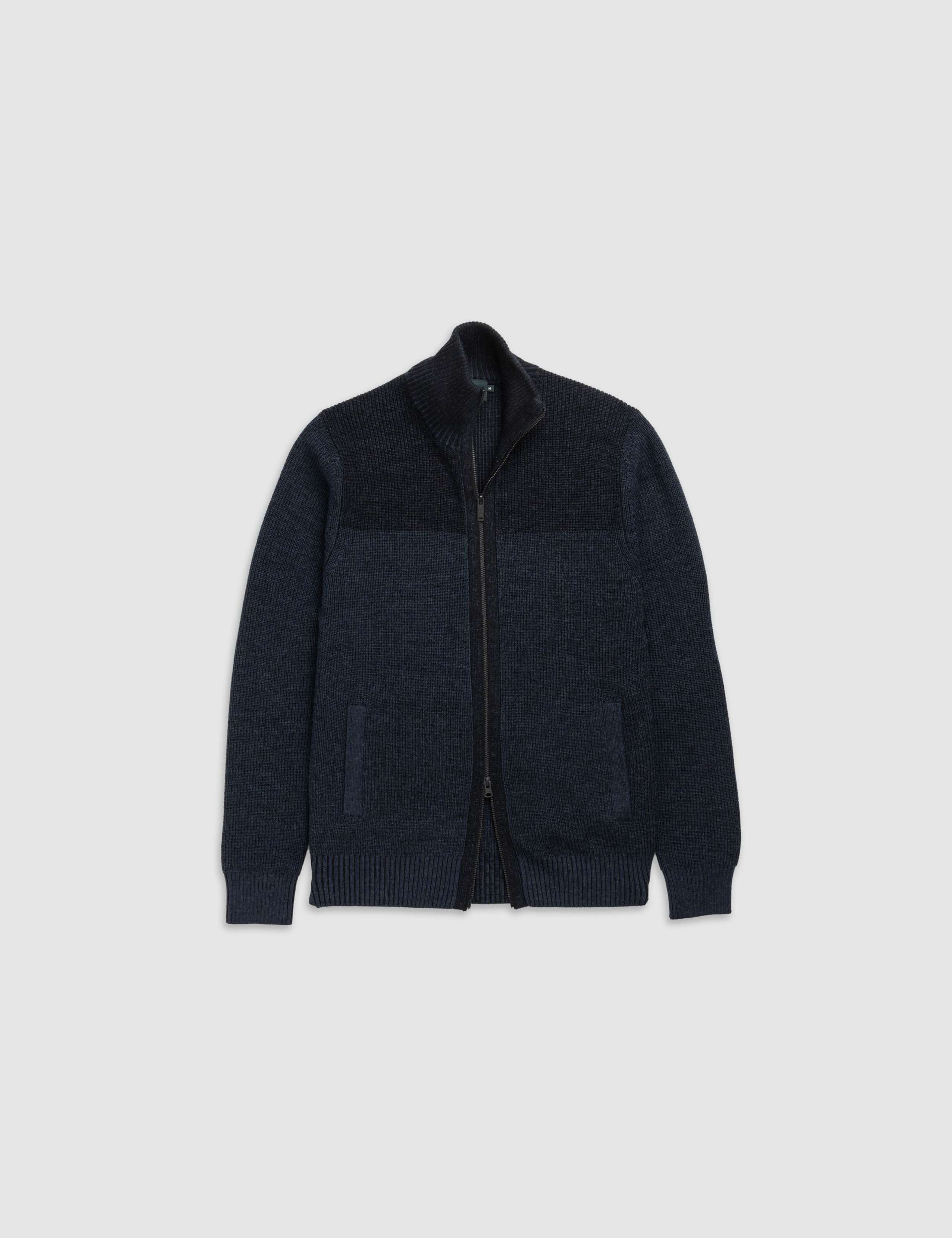 Newall Pure Wool Textured Zip Up Cardigan 2 of 6