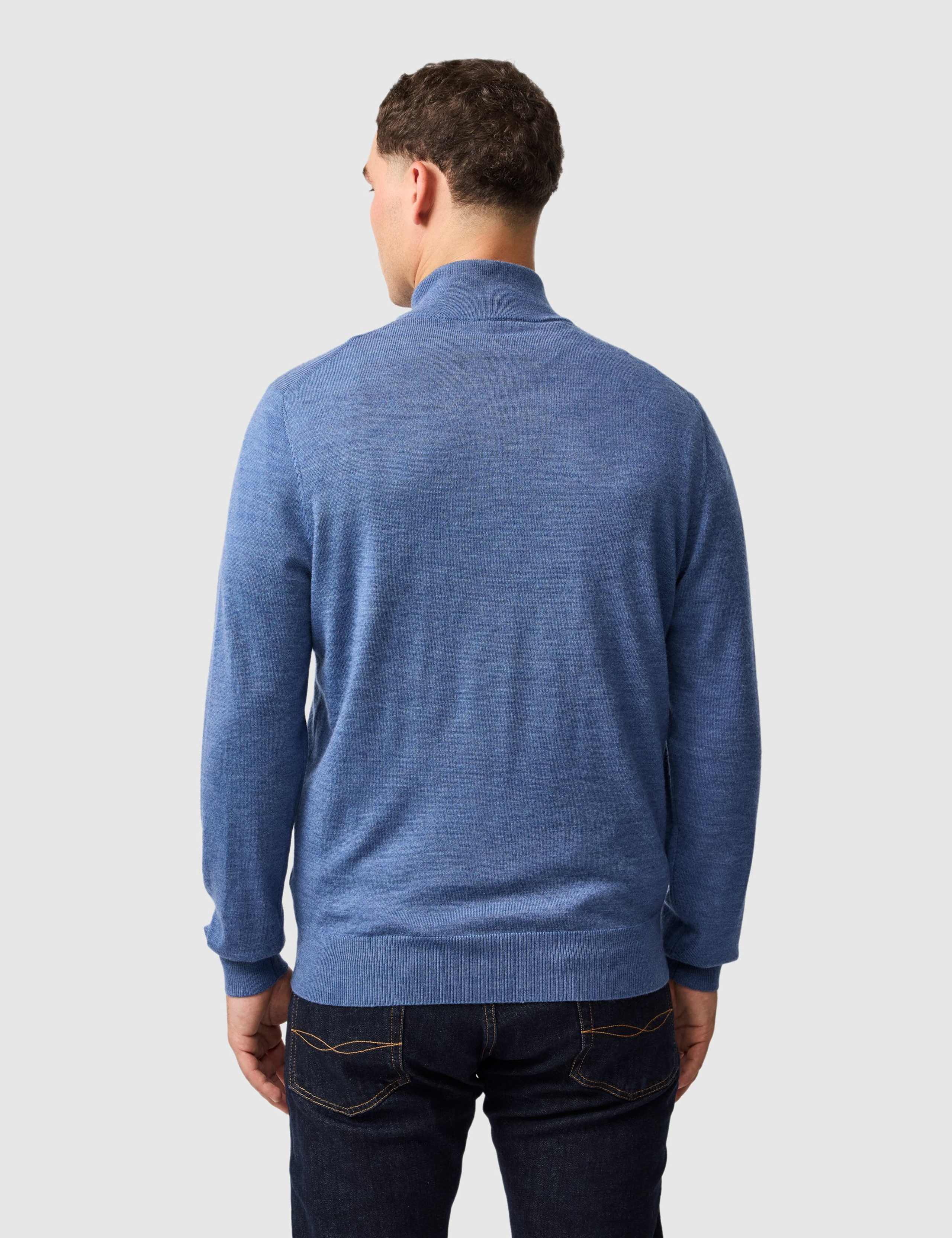 Nobles Pure Wool Funnel Neck Half Zip Jumper 3 of 6