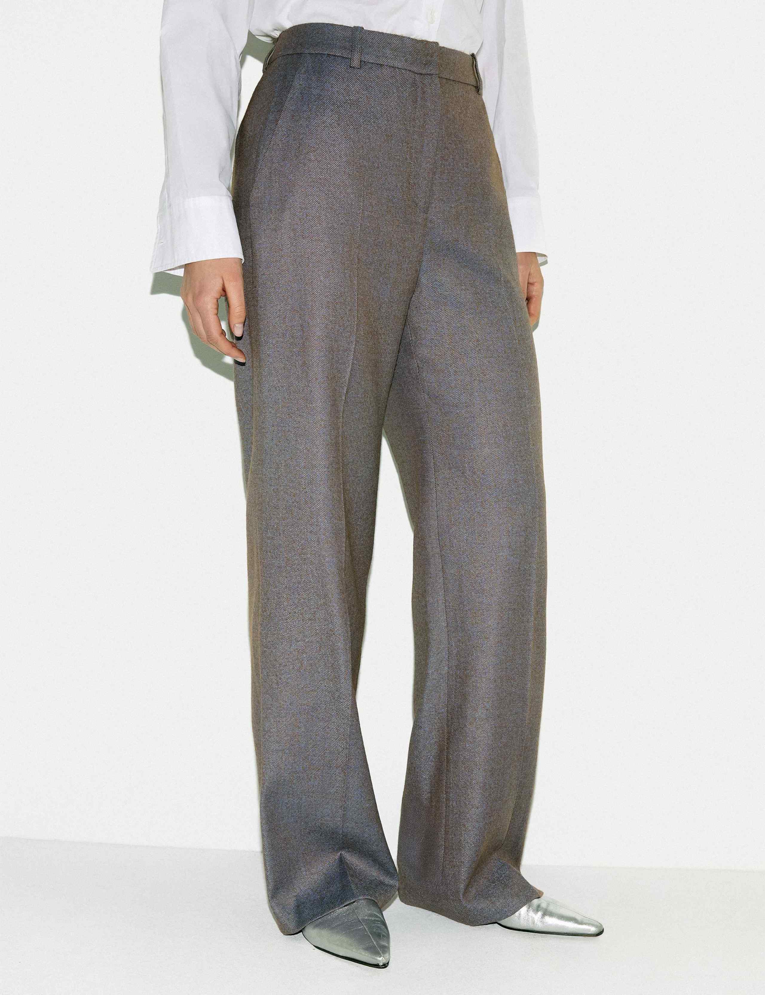 Wool Blend Straight Leg Trousers 3 of 5