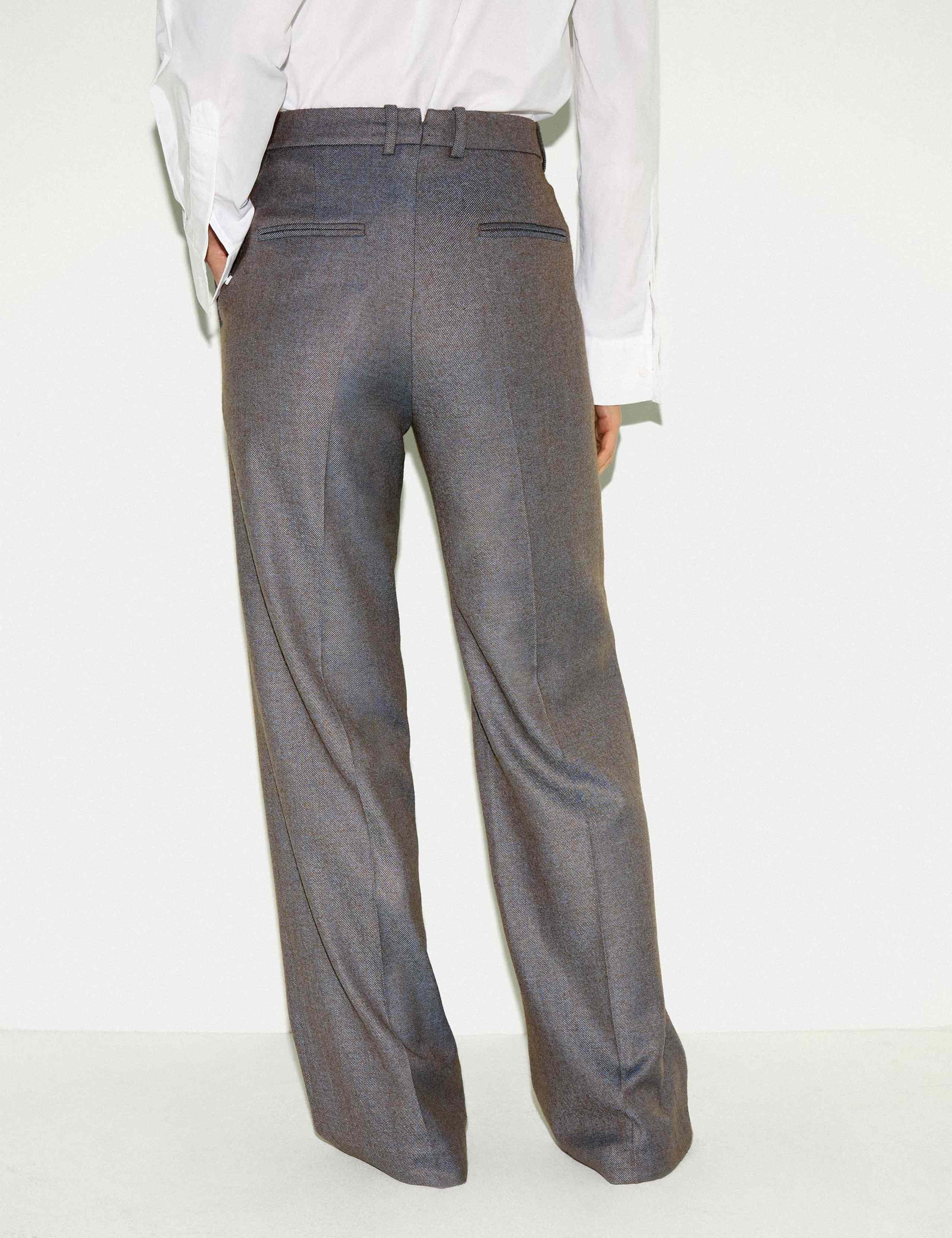 Wool Blend Straight Leg Trousers 4 of 5