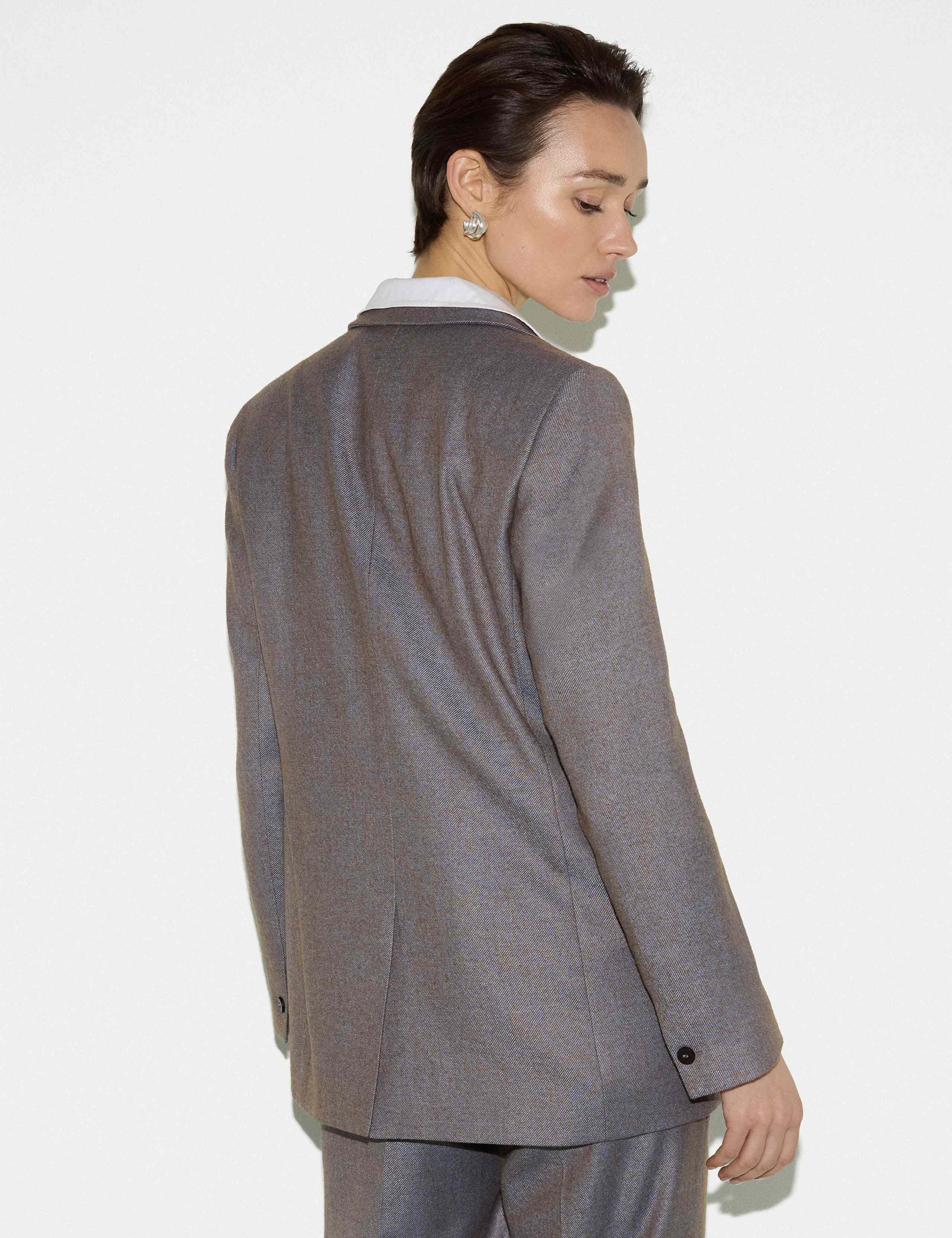 Wool Blend Tailored Single Breasted Blazer 6 of 7