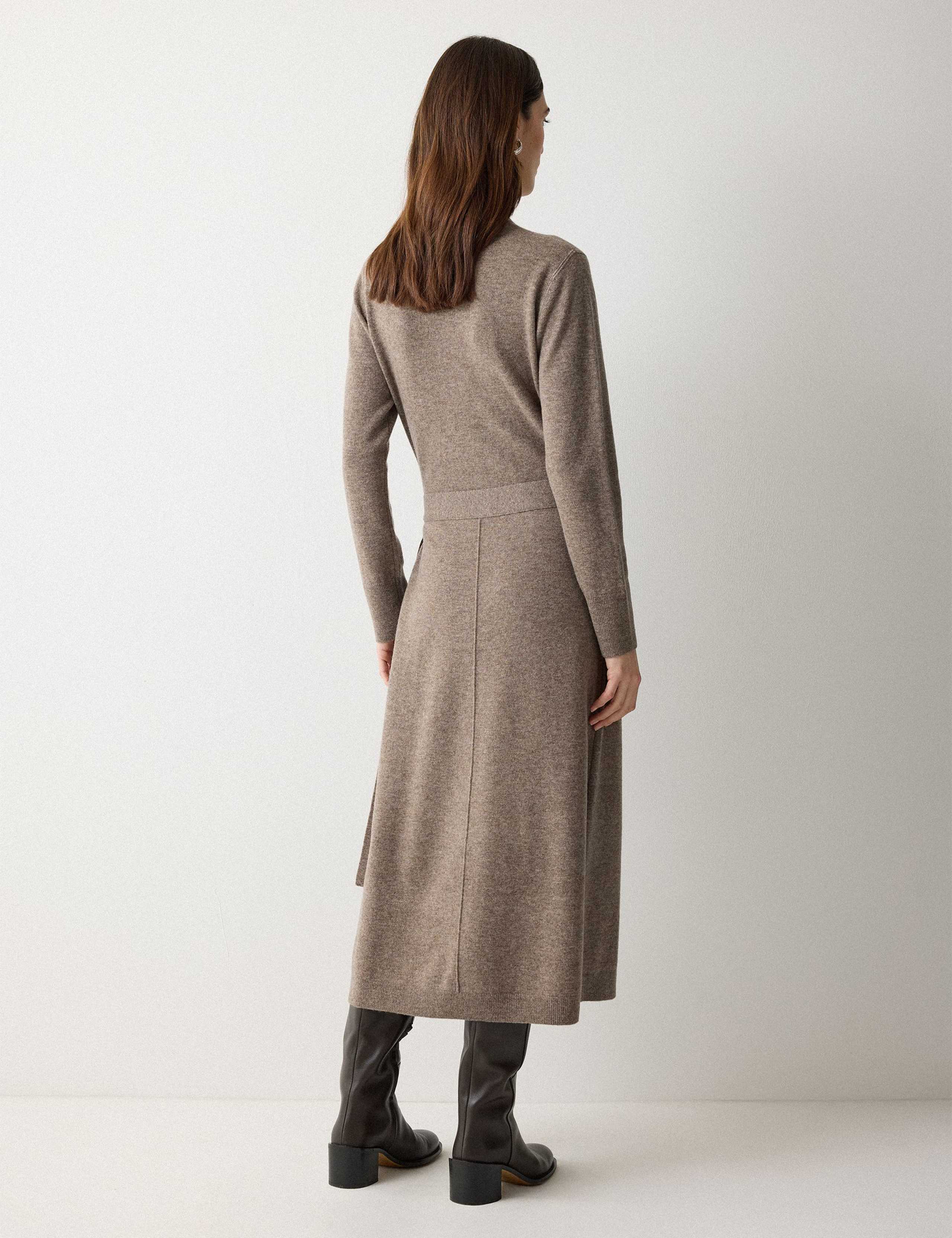 Merino Wool Blend Midi Wrap Dress 4 of 6