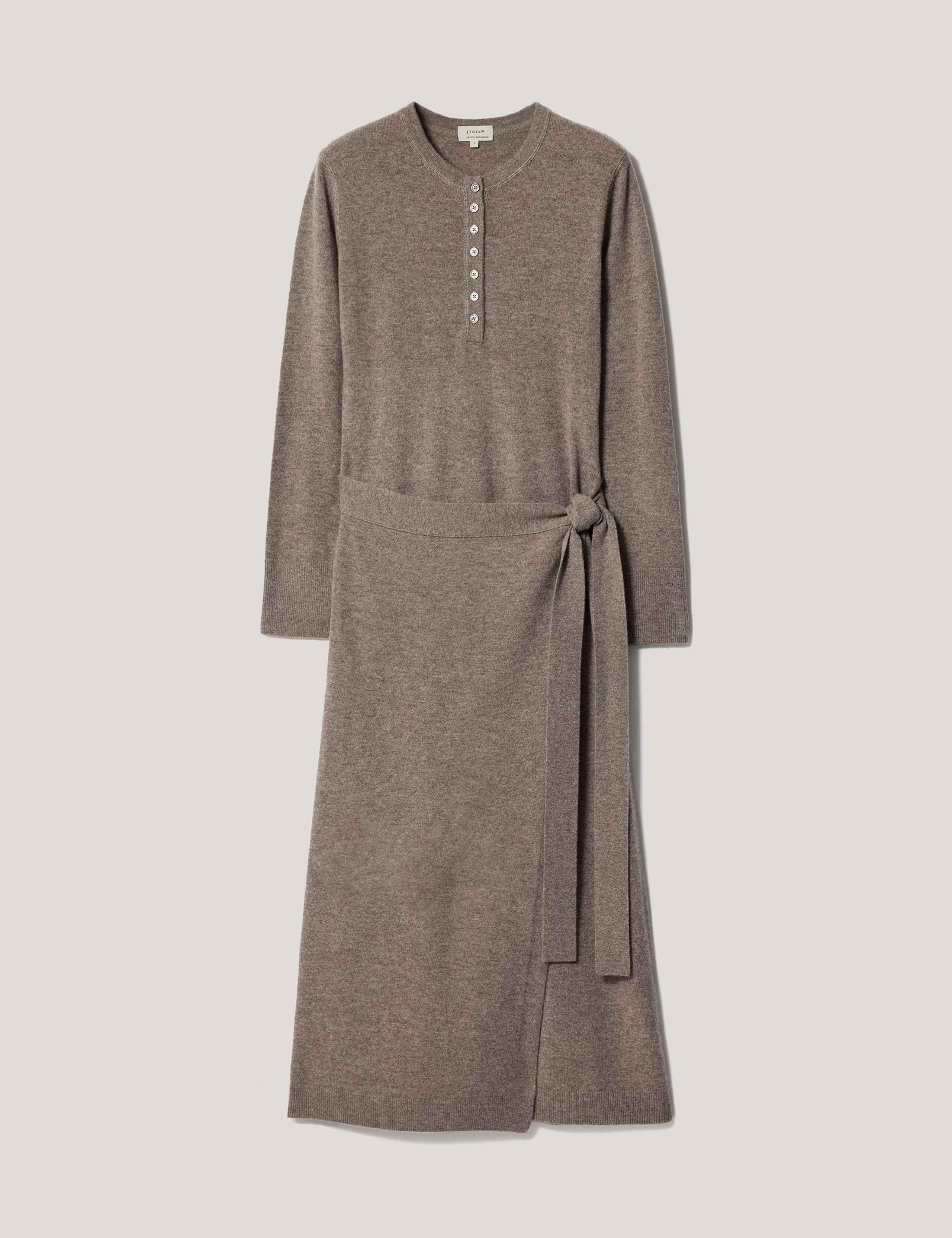 Merino Wool Blend Midi Wrap Dress 2 of 6