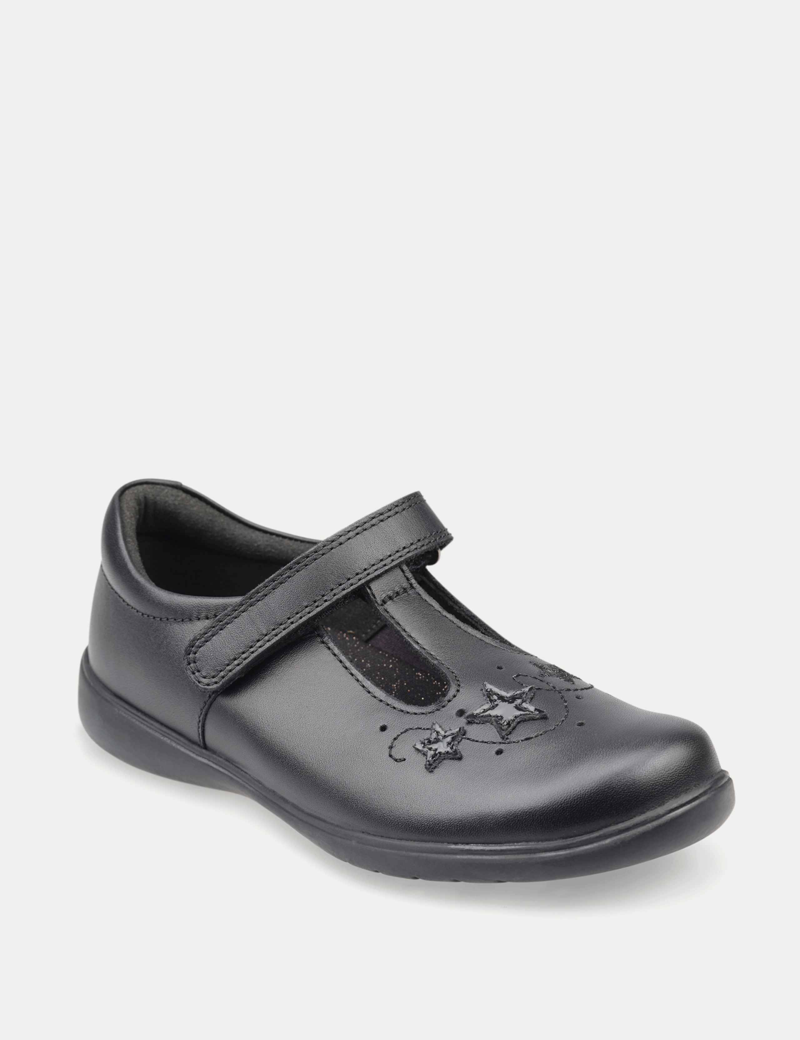 Kids' Leather Riptape Star Schoolwear Shoes (9 Small - 2 Large) 3 of 7